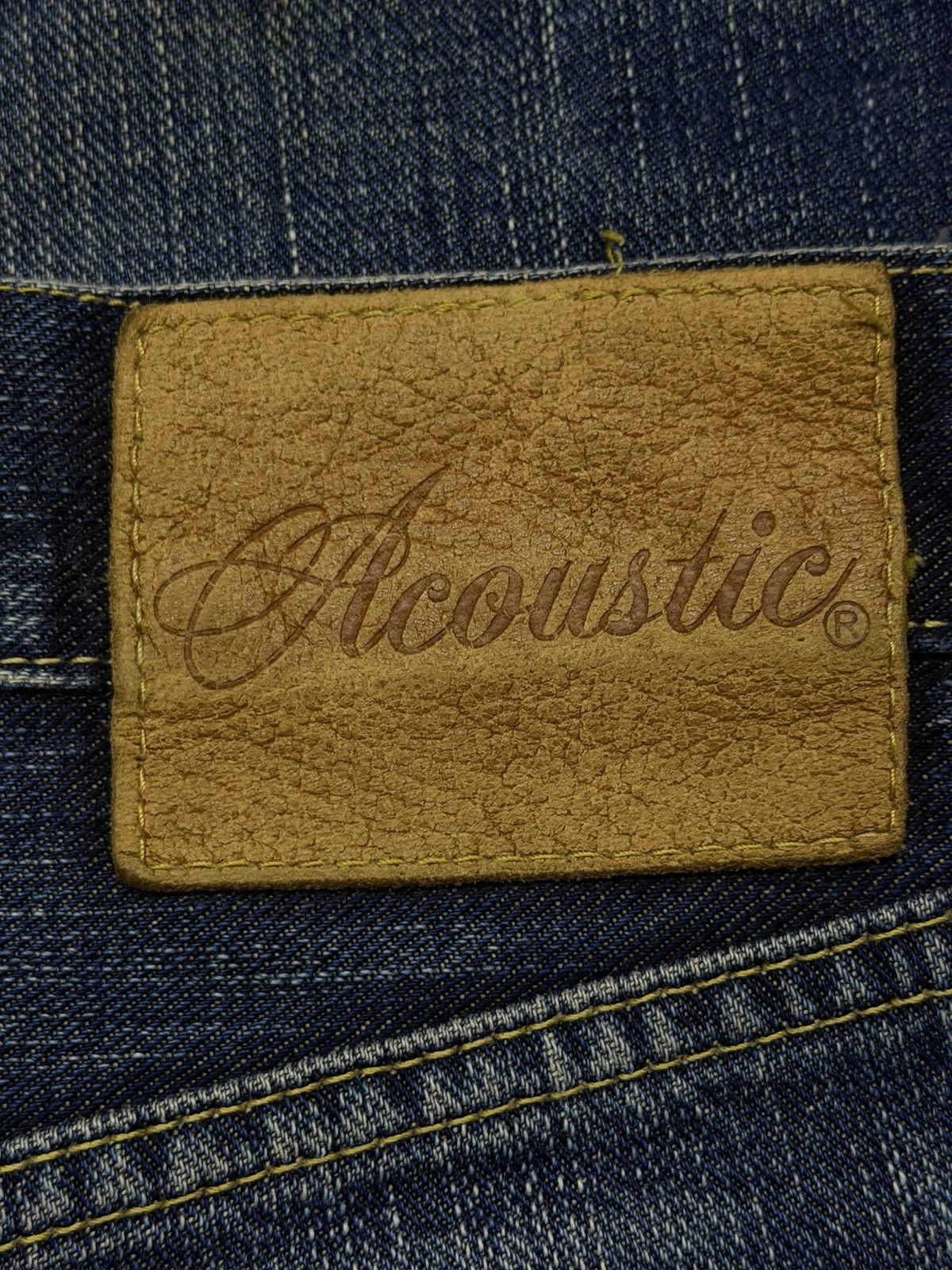 Japanese Brand Vintage 00s Acoustic Japanese Selvedge Denim Jeans | W31 Size US 31 - 14 Thumbnail