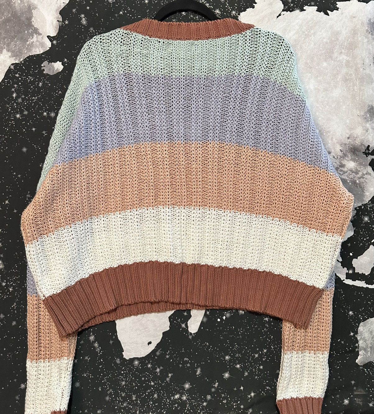 Aeropostale Aeropostale Striped V-neck Crop Sweater Size L / US 10 / IT 46 - 5 Thumbnail