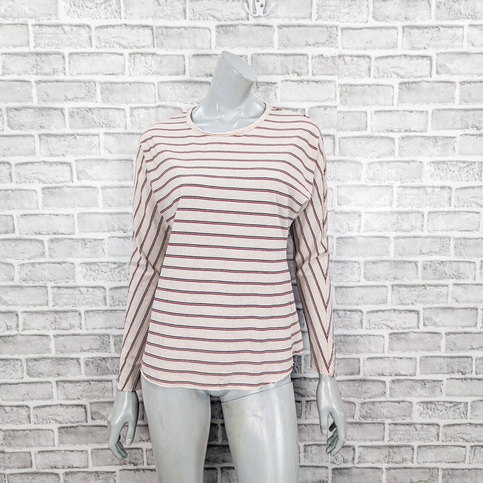 Frank & Eileen Frank & Eileen TEE LAB Continuous Sleeve Tee Oatmeal Stripe Size S / US 4 / IT 40 - 2 Thumbnail