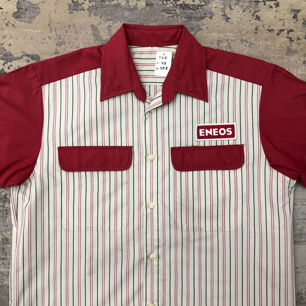 Japanese Brand T318 VTG ENEOS STRIPED WORK SHIRTS Size US M / EU 48-50 / 2 - 4 Thumbnail