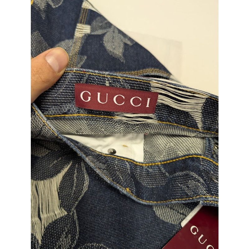 Gucci o1rshd1 Jacquard Certified Cotton Denim Bermuda Shorts Blue Size US 34 / EU 50 - 15 Thumbnail