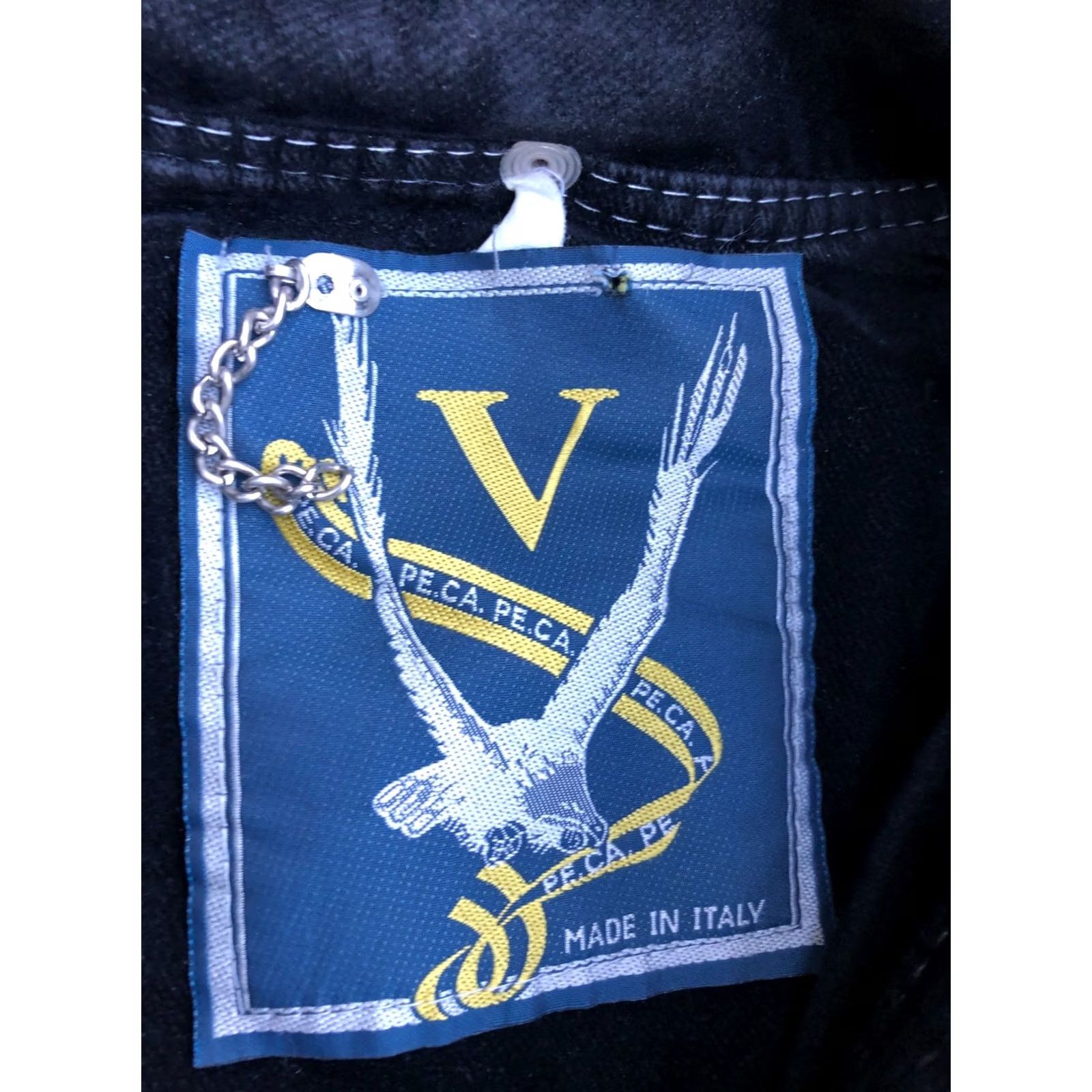 Vintage V PE.CA. Fireman Metal Clips Jacket Men's 2XL Black Quilted Lining Hoodie Italy Size US XXL / EU 58 / 5 - 3 Thumbnail