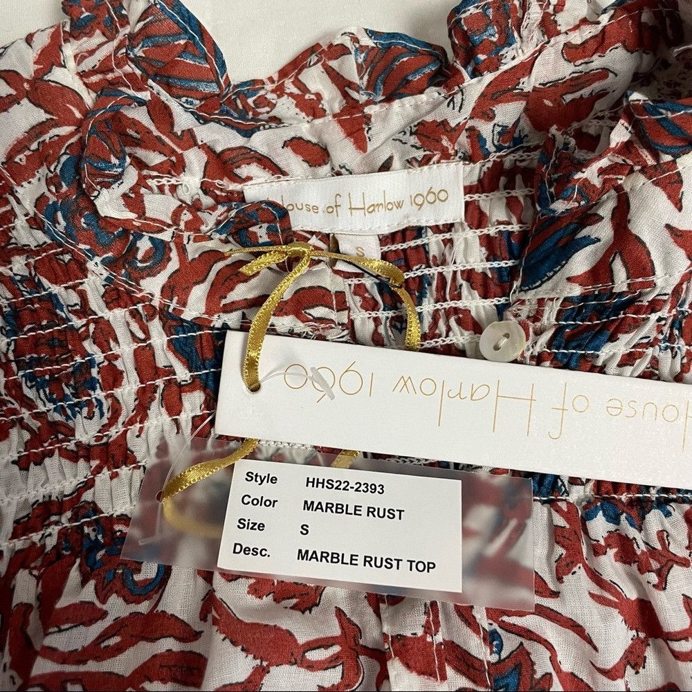 House of Harlow NWT New House of Harlow 1960 Marble Rust Flutter Sleeve Blo Size S / US 4 / IT 40 - 7 Thumbnail