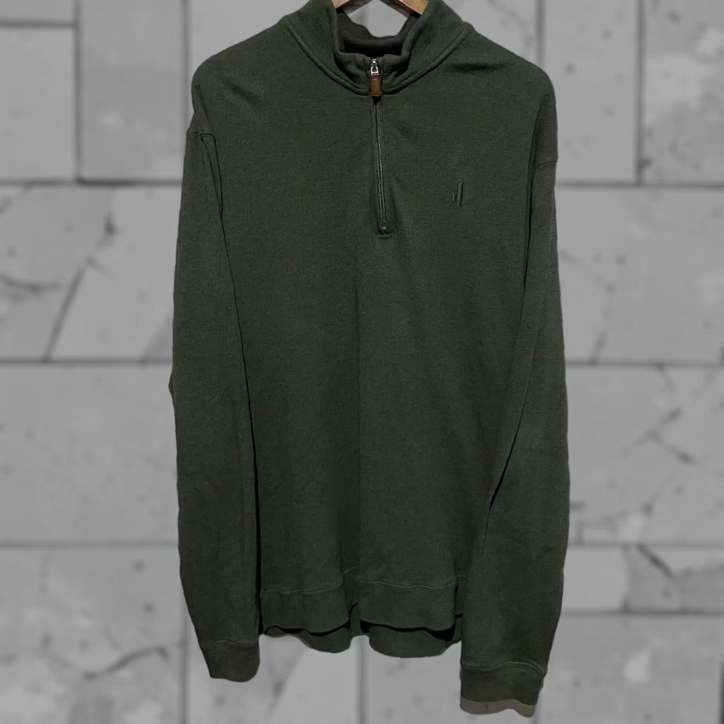 johnnie-O Johnnie-O Sweater Mens XL Green Cotton Half-Zip Pullover Size US XL / EU 56 / 4 - 1 Thumbnail