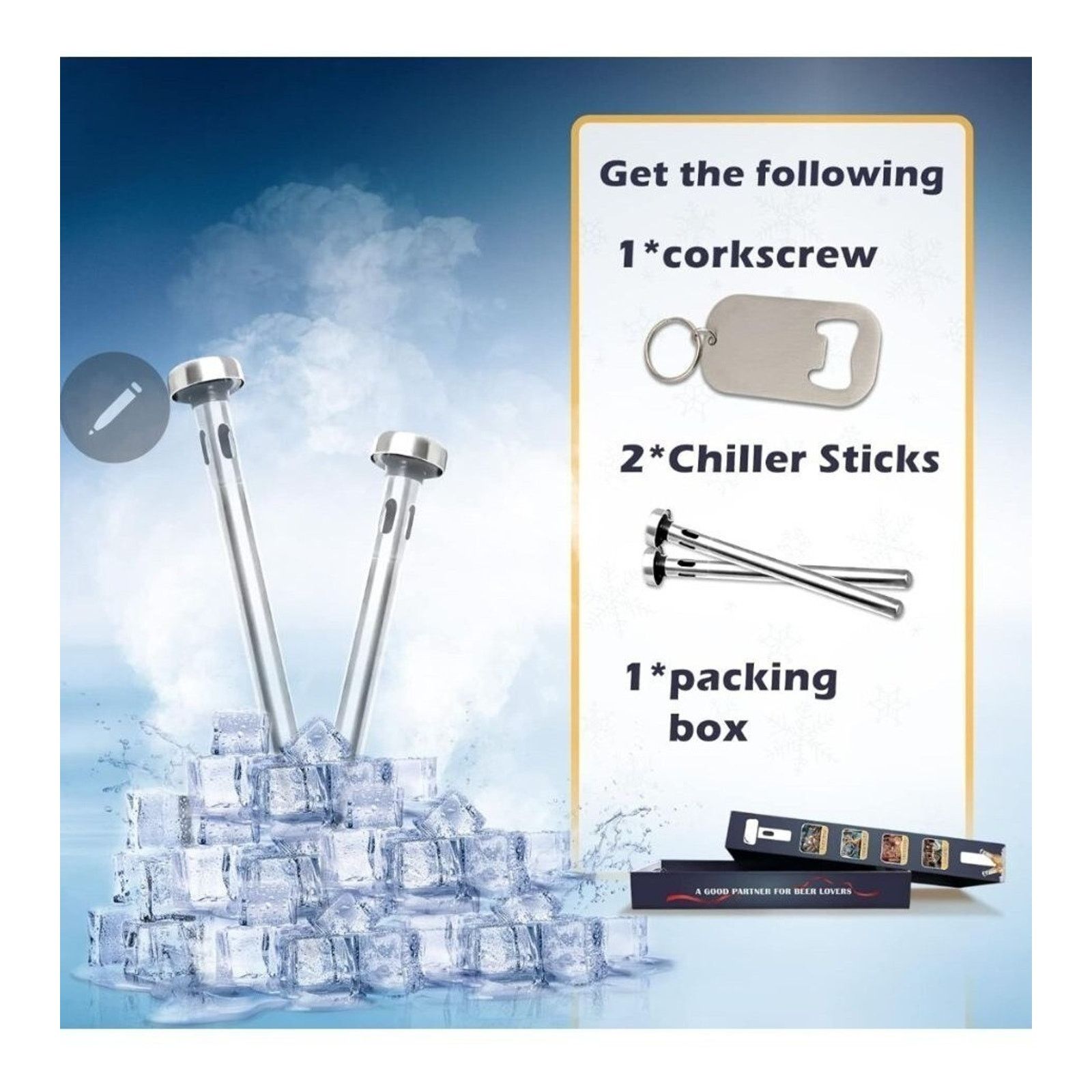 & Other Stories Beer Chiller Sticks for Bottles, Christmas Gifts for Him Size ONE SIZE - 2 Thumbnail