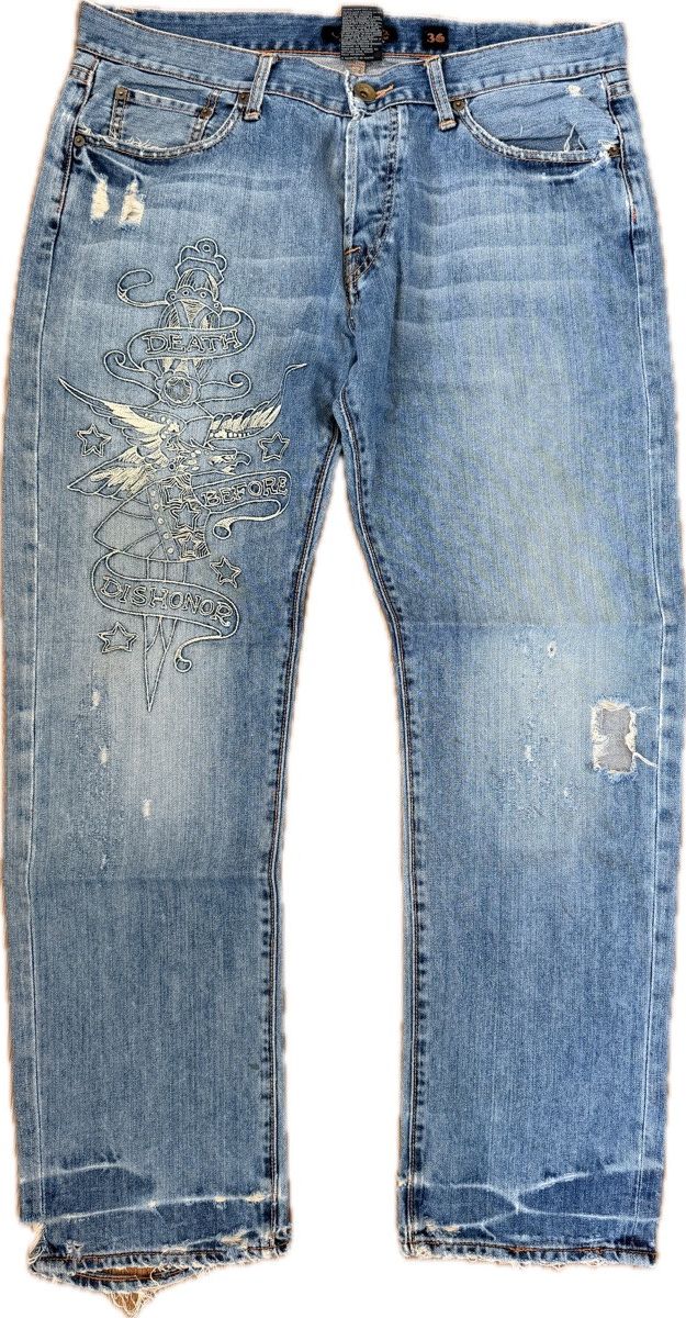 Ed Hardy Distressed Ed Hardy Spelled Out Jeans Size US 36 / EU 52 - 5 Thumbnail