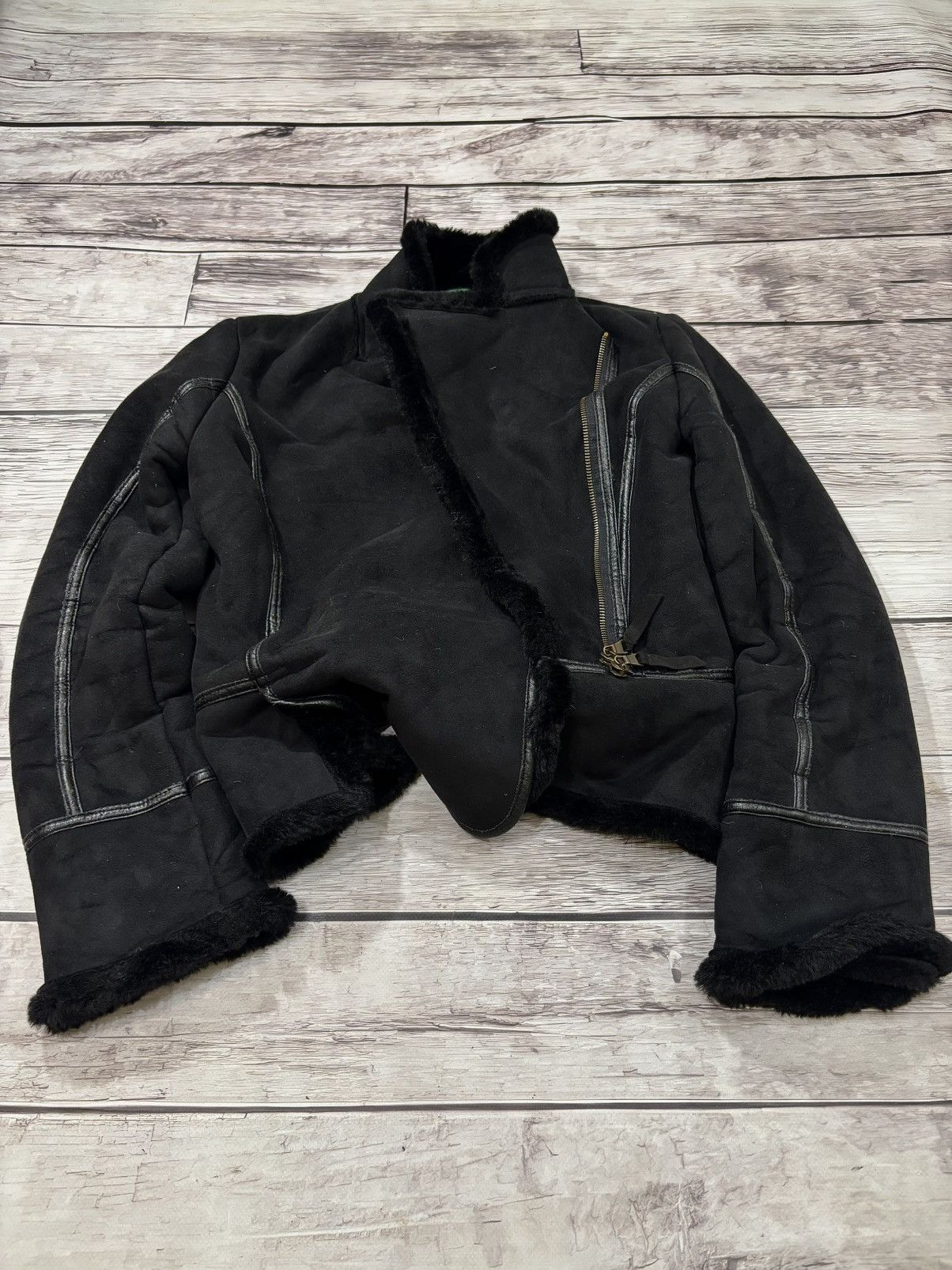 Japanese Brand × Le Grande Bleu (L.G.B.) Yohji Yamamoto Balenciaga Playboi Carti Style Leather Jacket Size US S / EU 44-46 / 1 - 2 Thumbnail