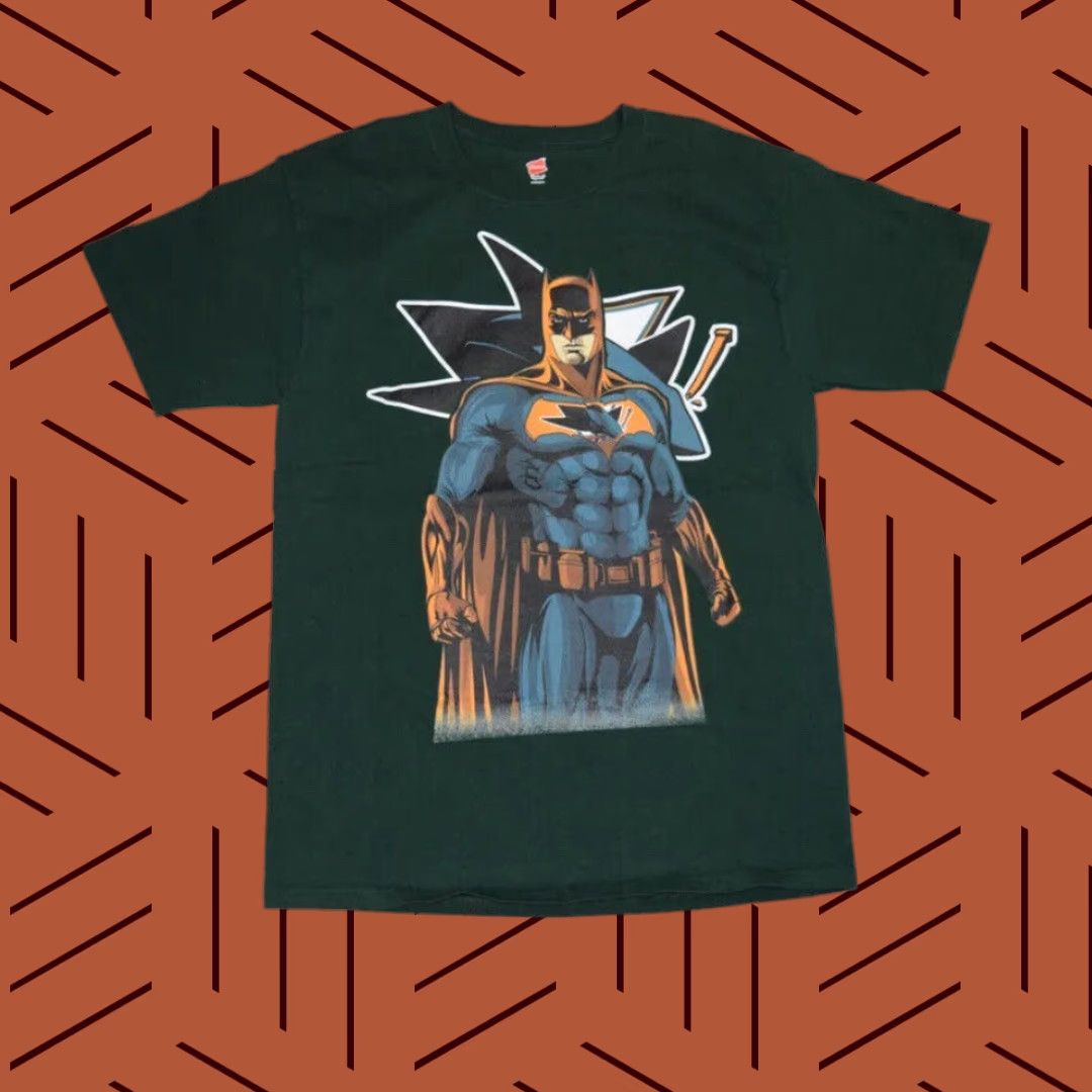 Hanes BATMAN SAN JOSE SHARKS T-SHIRT Men's Medium Green Short Sleeve NHL Size US M / EU 48-50 / 2 - 1 Thumbnail