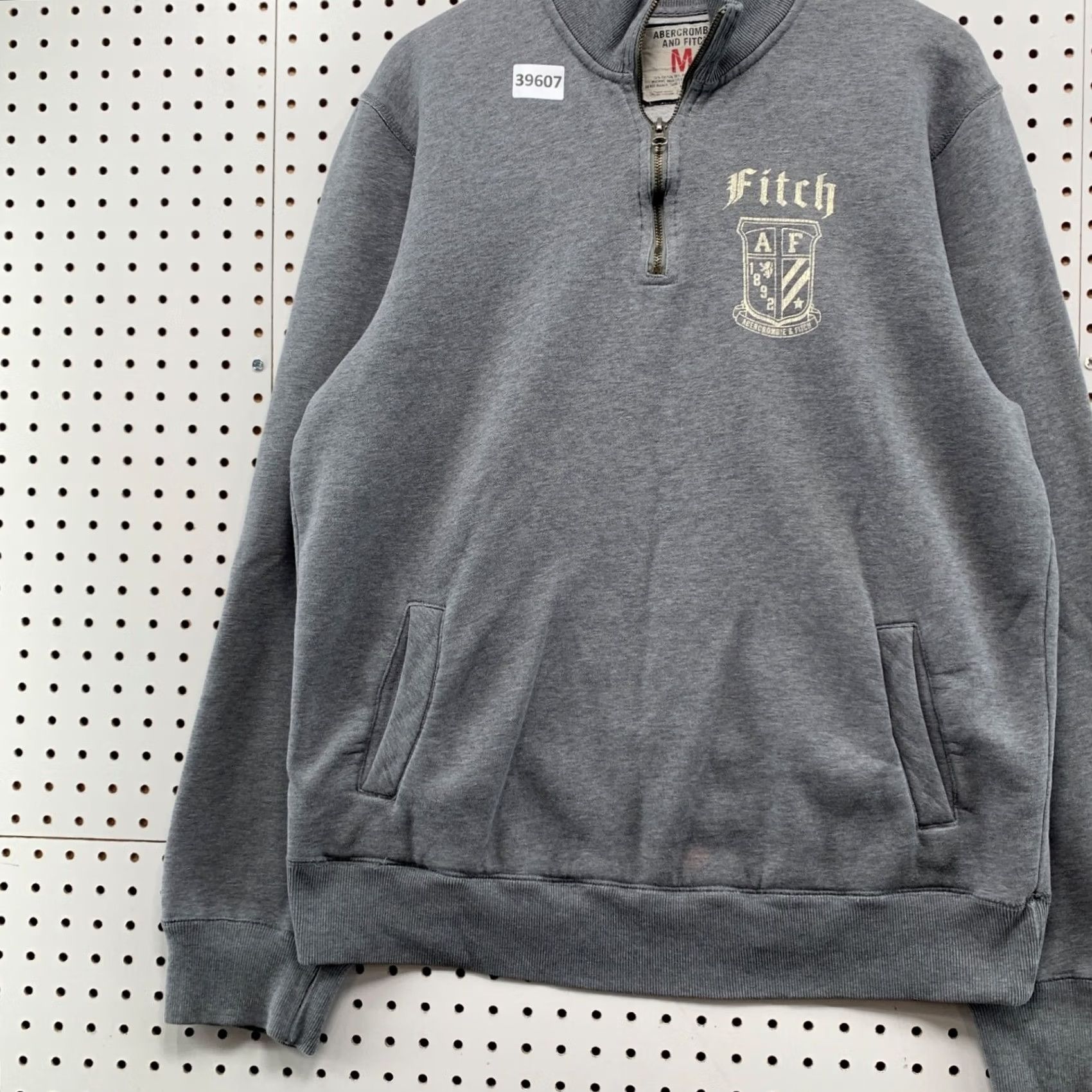 Abercrombie & Fitch Abercrombie Fitch 1/4 Zip Pullover Sweatshirt Mens Medium Gray Pocket 24x28 - Pre-Owned Size US M / EU 48-50 / 2 - 3 Thumbnail