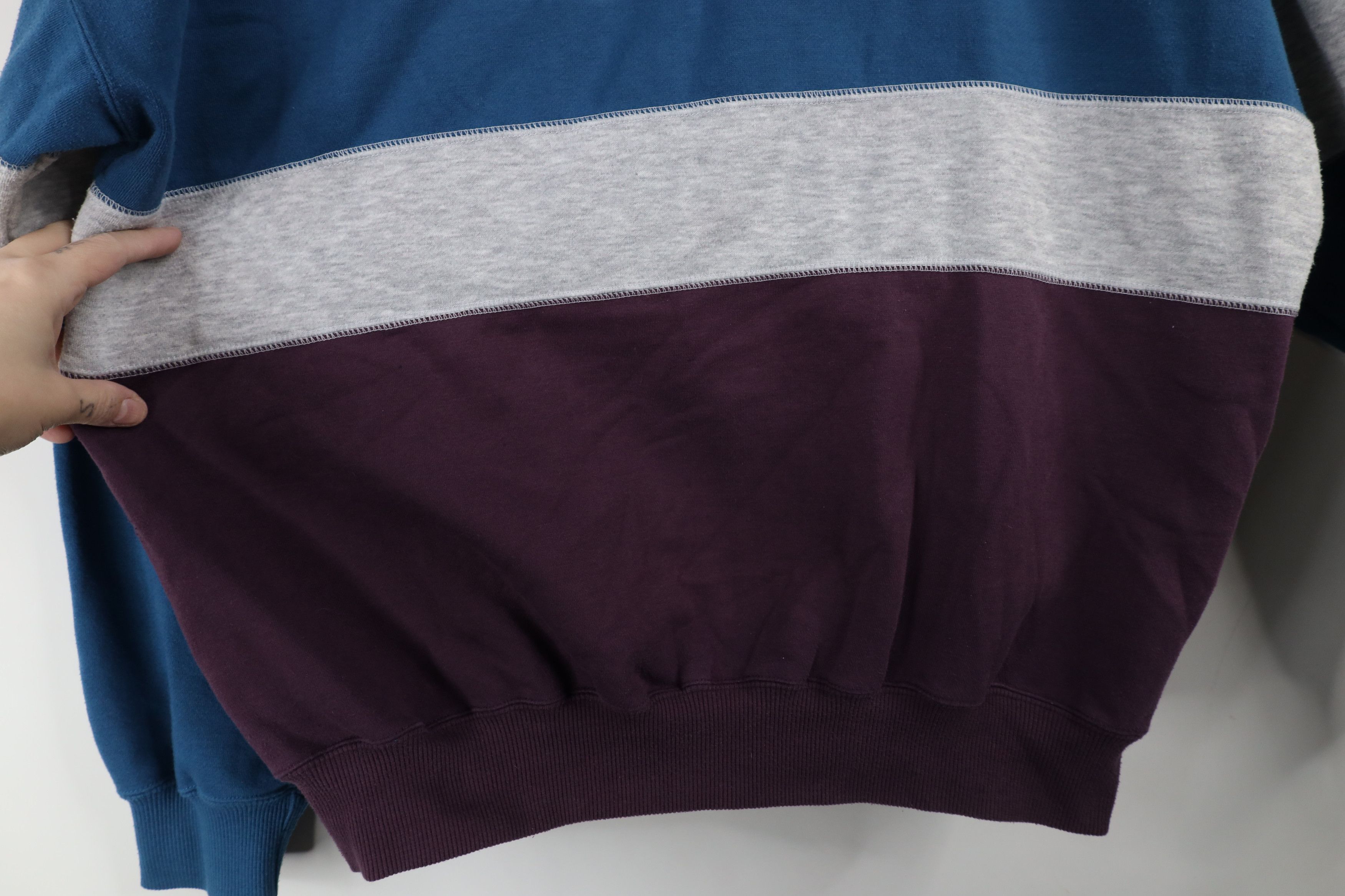 Vintage Vintage 90s Streetwear Striped Golf Mock Neck Sweatshirt Size US L / EU 52-54 / 3 - 6 Thumbnail