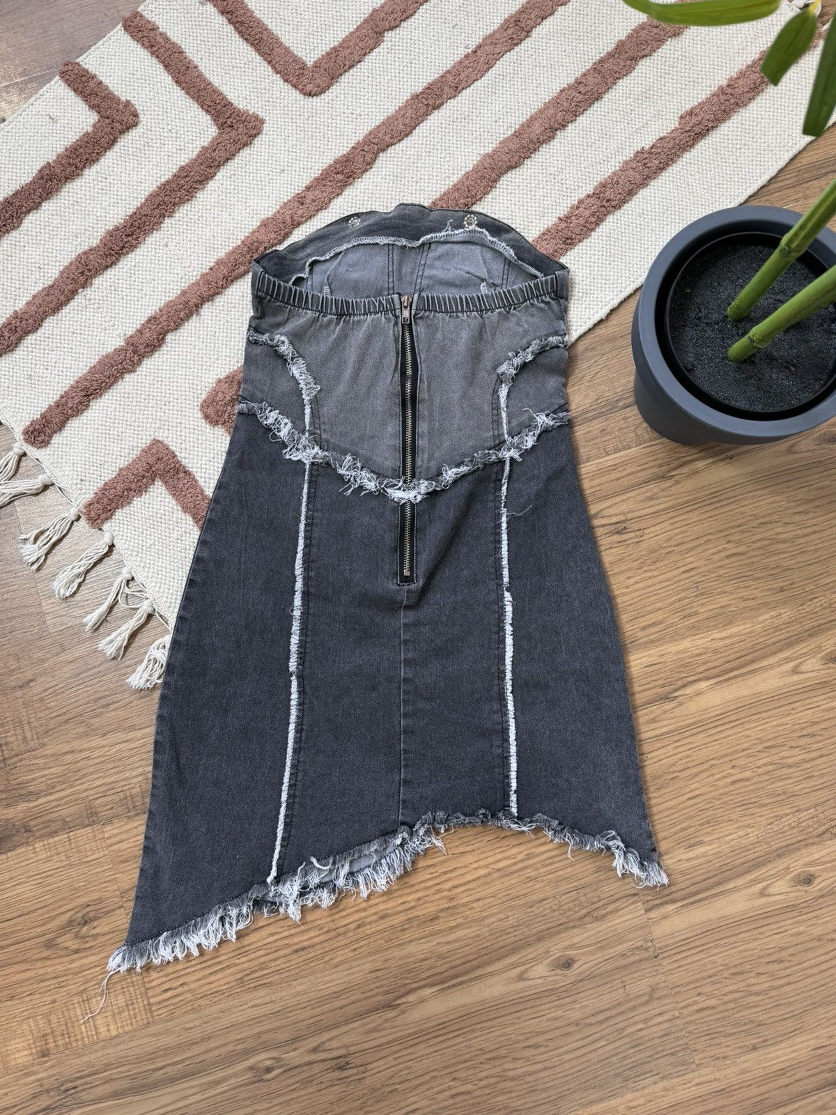 Vintage VINTAGE 2000s DISTRESSED STYLE MINI DENIM DRESS Size L / US 10 / IT 46 - 7 Thumbnail