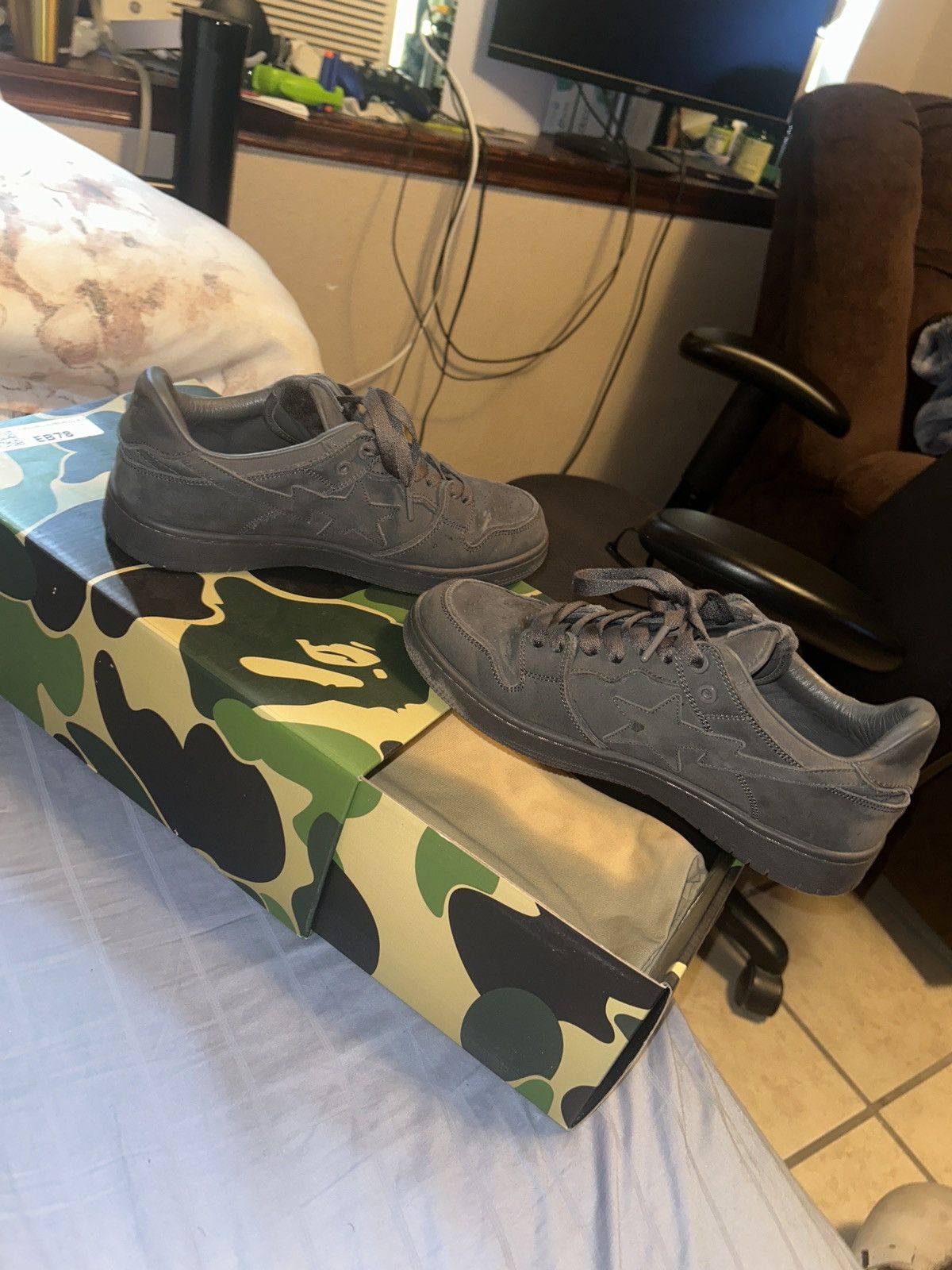 Bape Nubuck triple black sk8sta Size US 9 / EU 42 - 2 Thumbnail