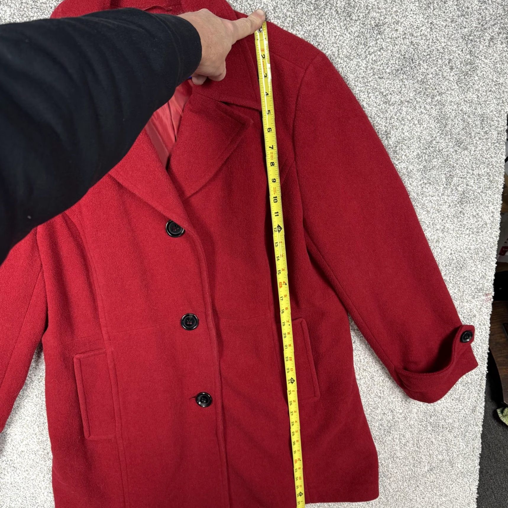 Vintage Style&co. Coat Womens XL Red Wool Blend Single Breasted Lined Mid Length Winter Size XL / US 12-14 / IT 48-50 - 3 Thumbnail