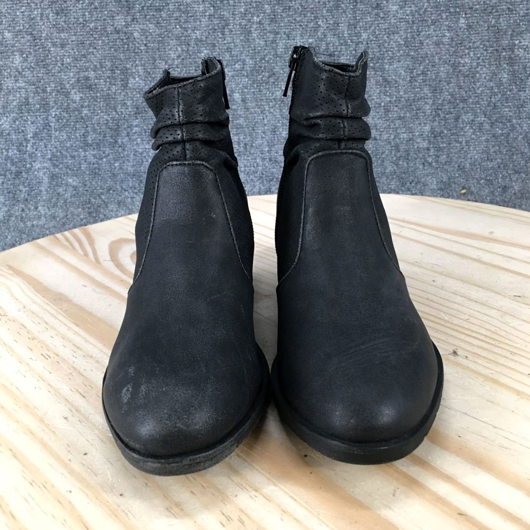 Vintage White Mountain Uptown Ankle Boots Womens 6 M Bootie Zip Faux Leather Black Size US 6 / IT 36 - 4 Thumbnail