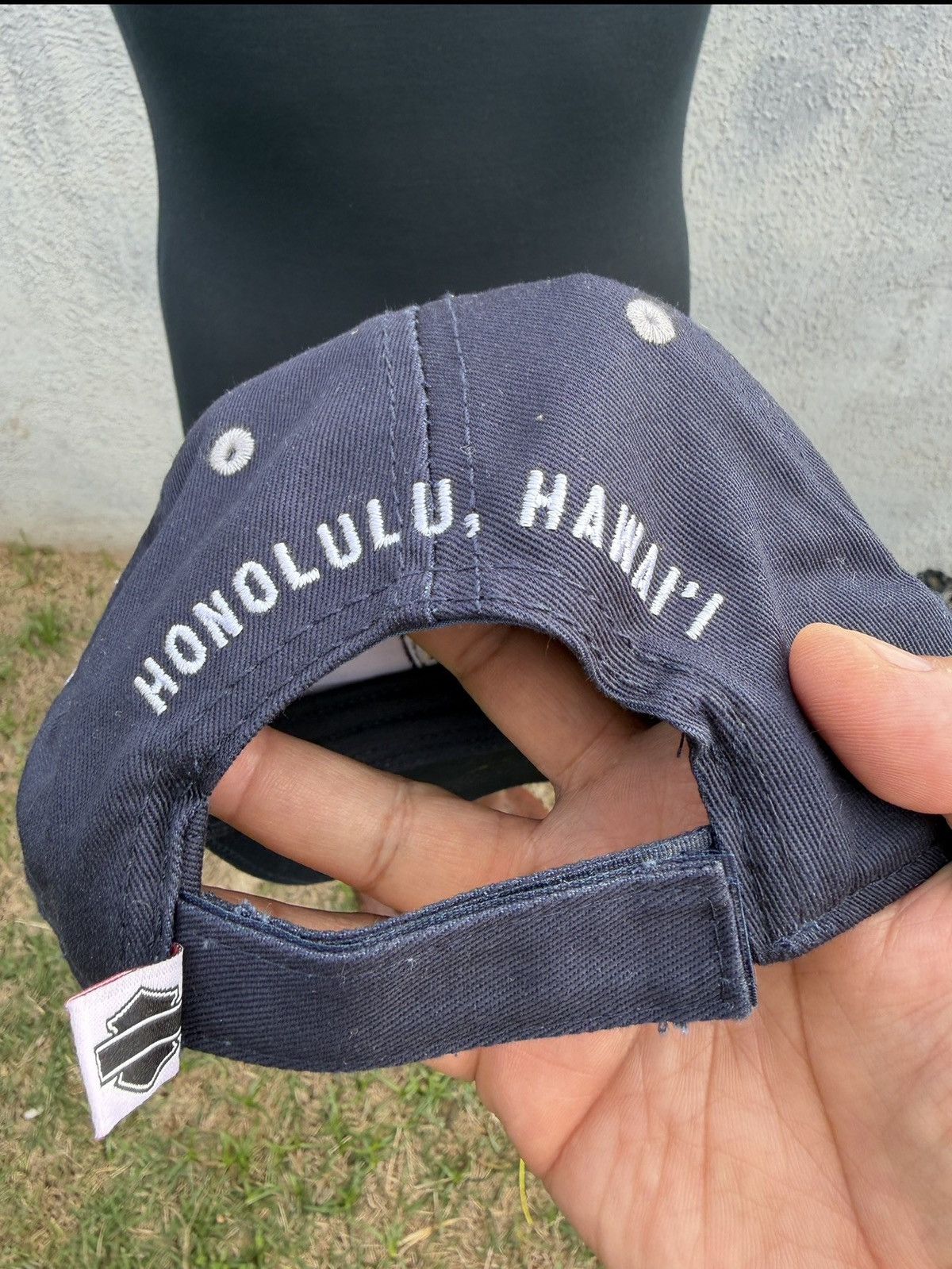 Harley Davidson Harley Davidson Baseball Hat Gray Blue Pearl Harbor Hawaii Size ONE SIZE - 3 Thumbnail