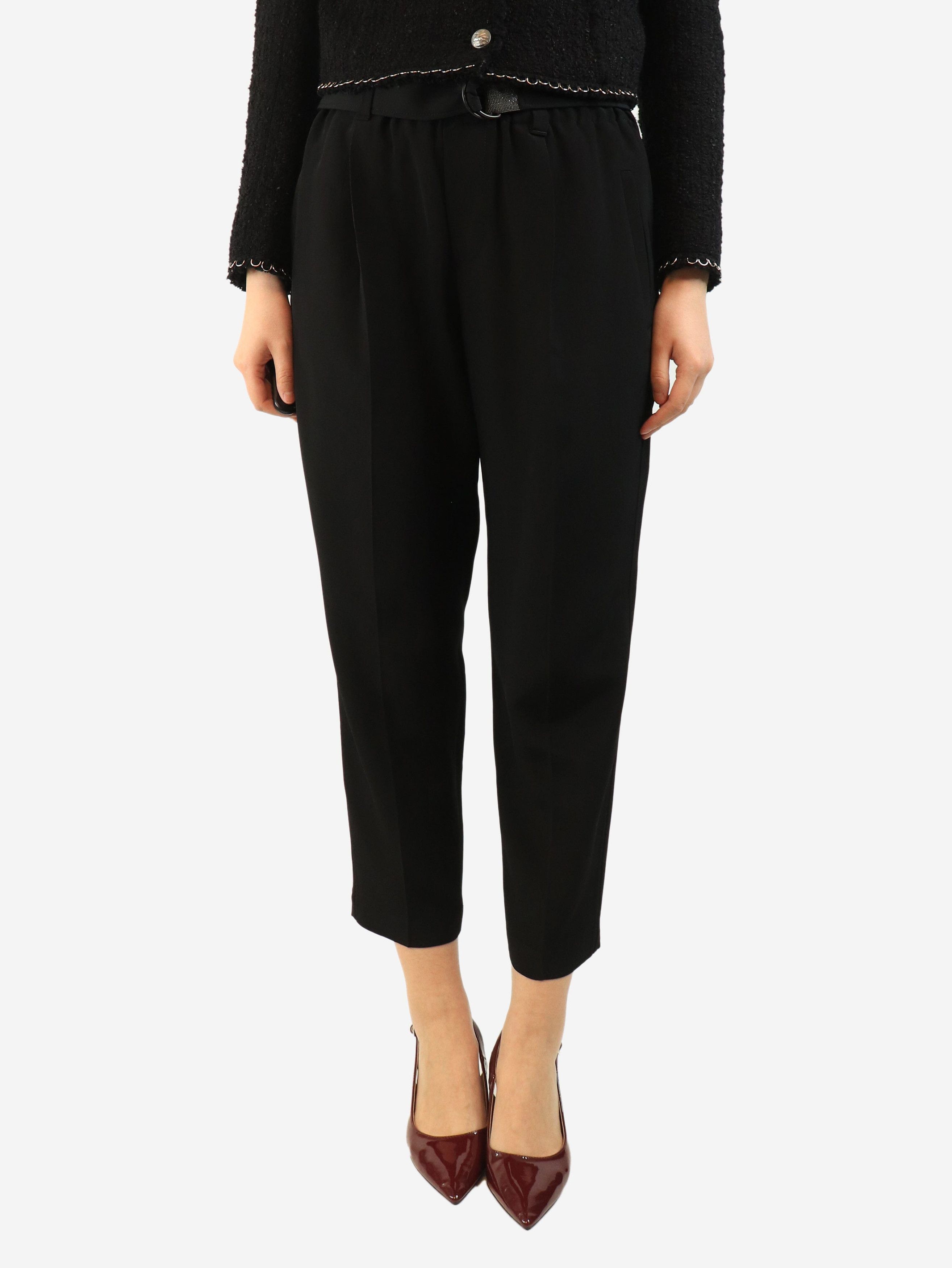 Other Black high-waist belted trousers - UK 10 Size 28" / US 6 / IT 42 - 1 Thumbnail