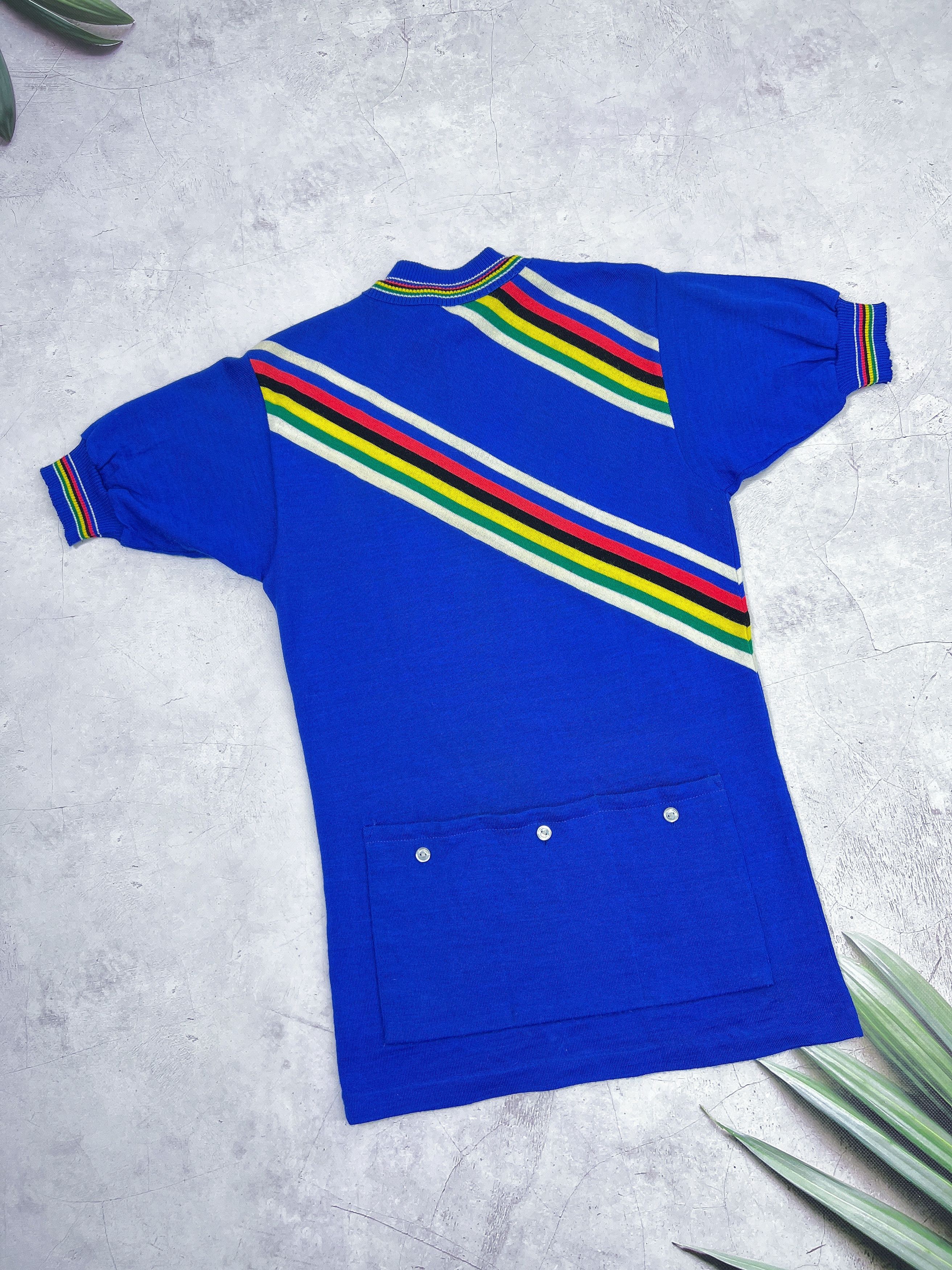 Sports Specialties × Vintage 80s Rainbow Сycling Jersey Italy Team Moa Sport Size US S / EU 44-46 / 1 - 12 Thumbnail