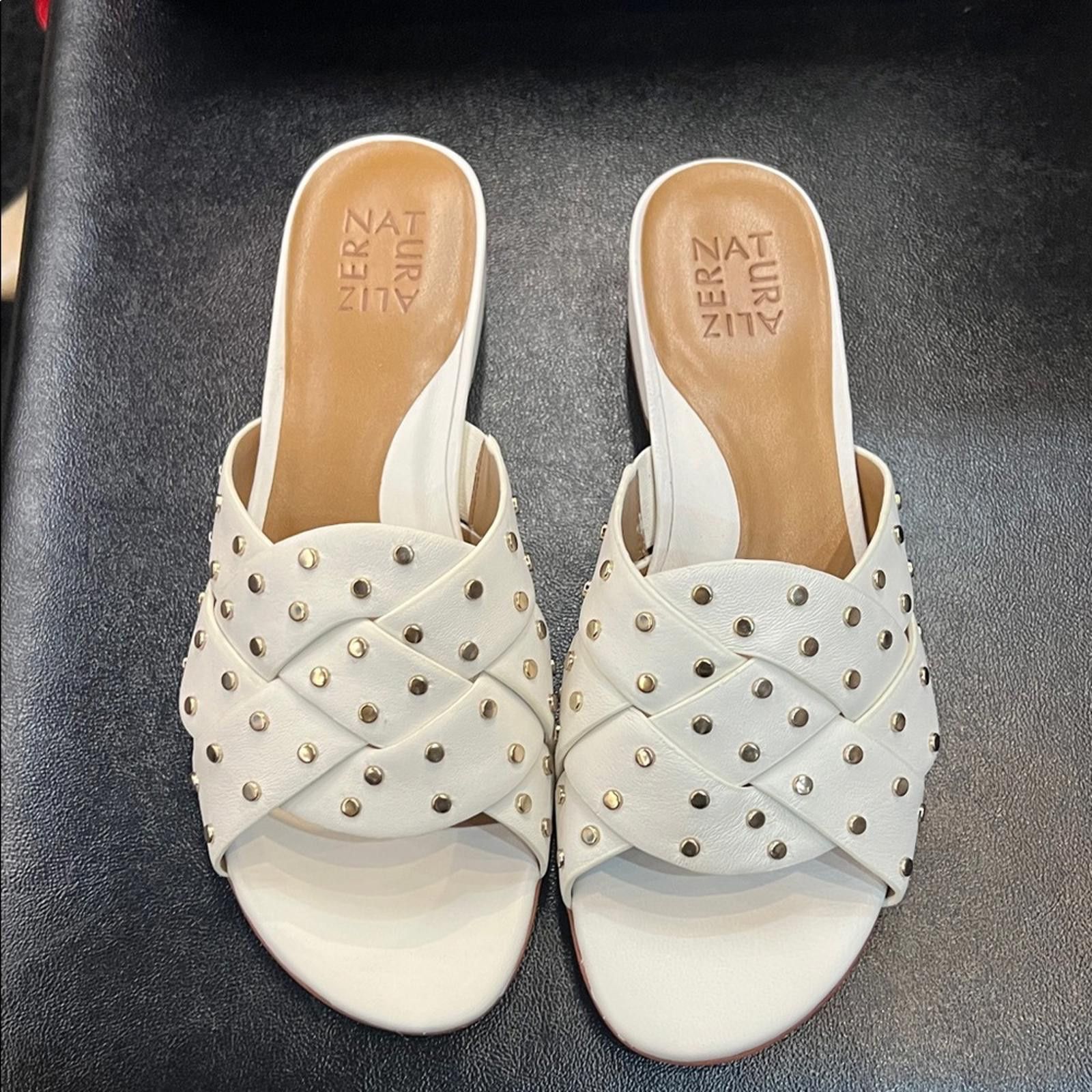 Other Naturalizer White Studded Mules Size US 9 / IT 39 - 1 Thumbnail