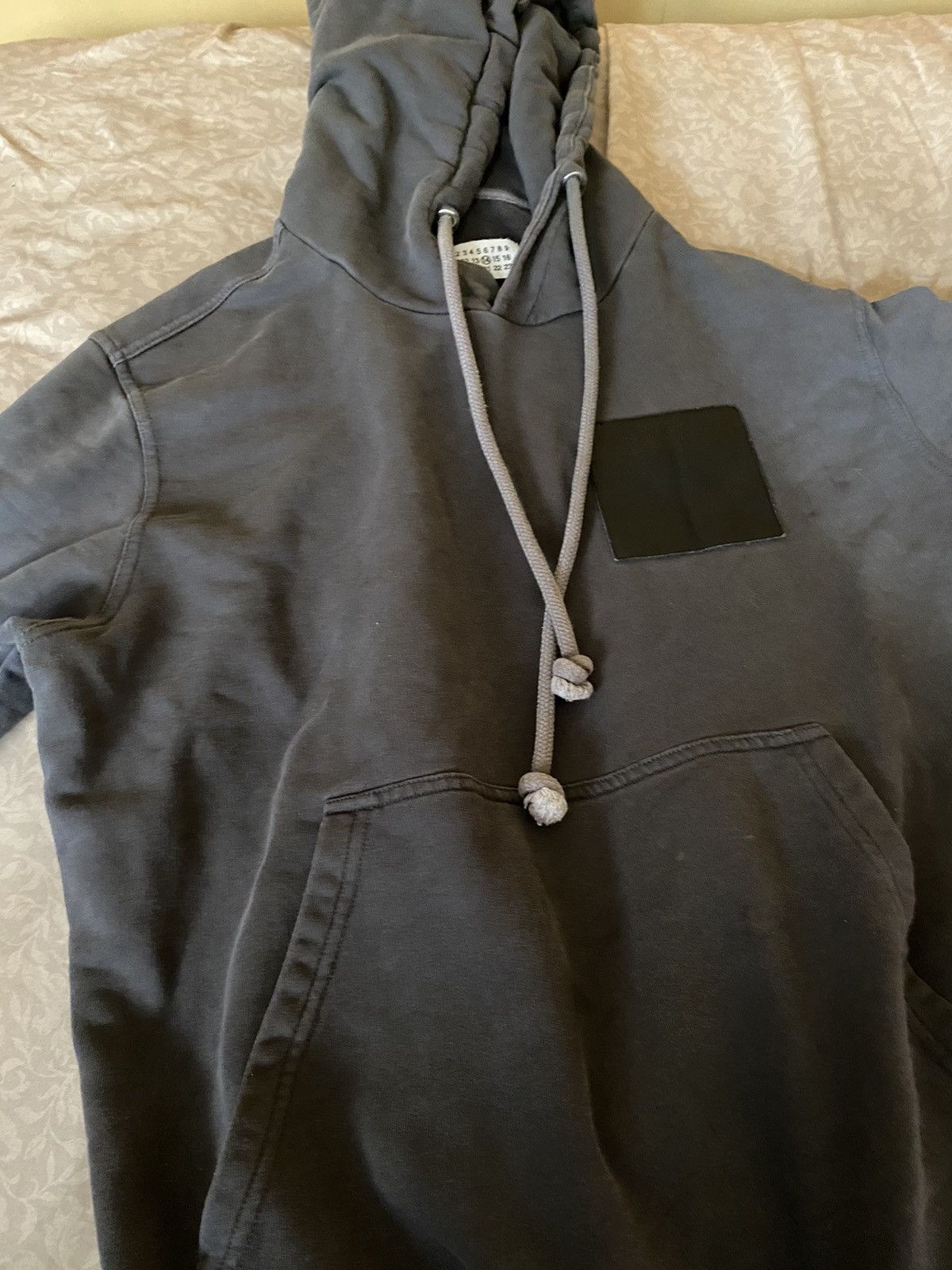 image of Maison Margiela Aw20 Stereotype Black Hooded Sweatshirt in Grey, Men's (Size XL)