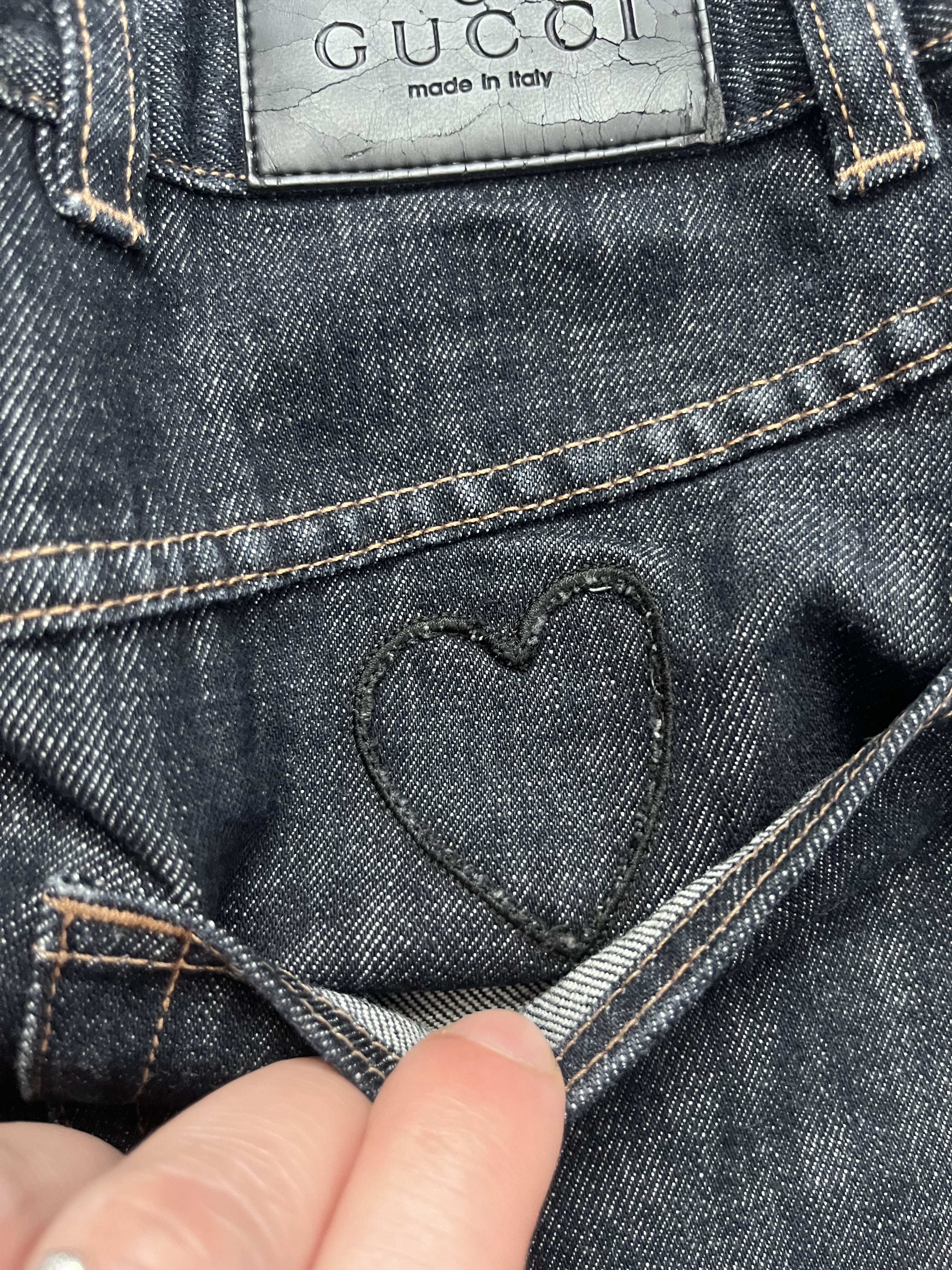 Gucci GUCCI Denim Skirt Gray Women's Size 38 Heart Logo Jeans Size 26" / US 2 / IT 38 - 11 Thumbnail