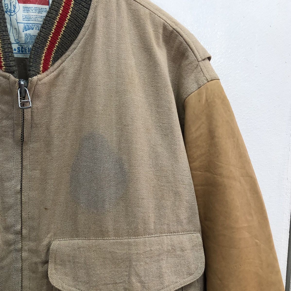Vintage Vintage Scene Army/Navy Letterman Jacket Cowhide Leather Size US M / EU 48-50 / 2 - 4 Thumbnail