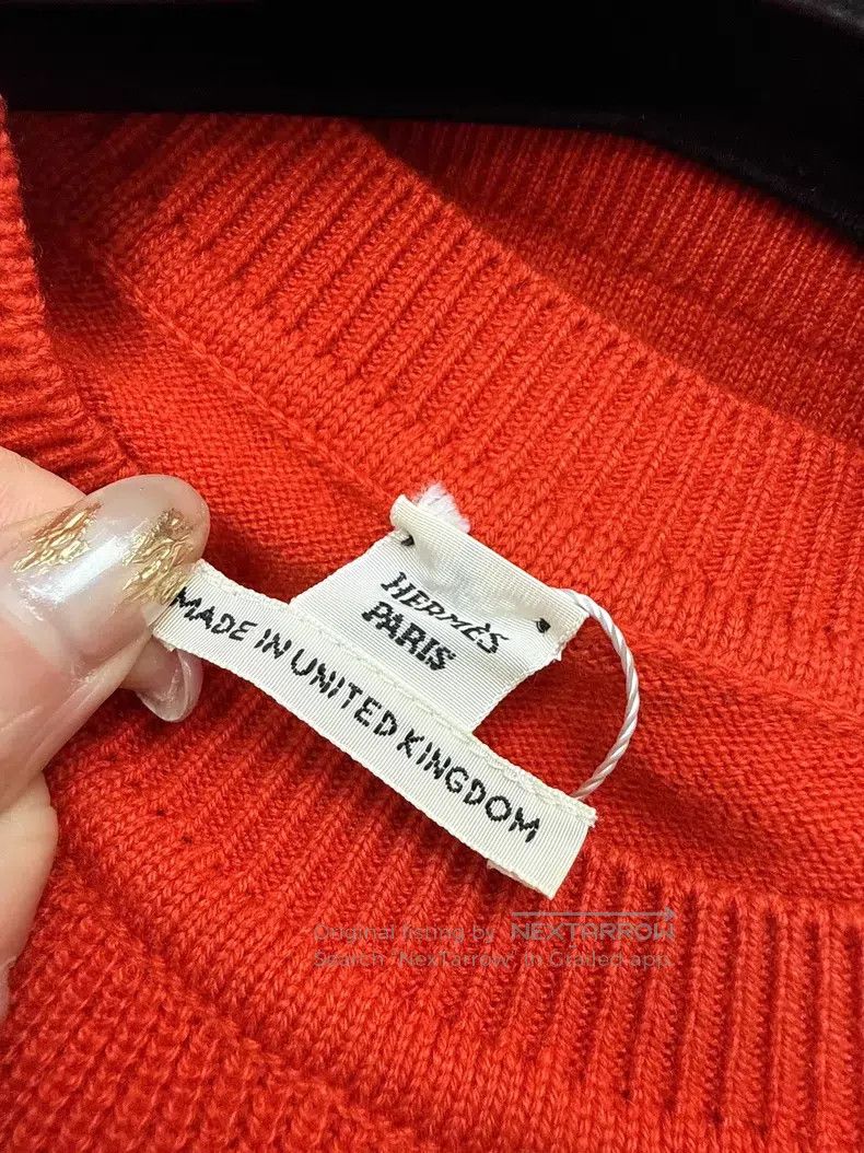 Hermes Hermes Red cashmere knitted short-sleeved top Size M / US 6-8 / IT 42-44 - 3 Thumbnail