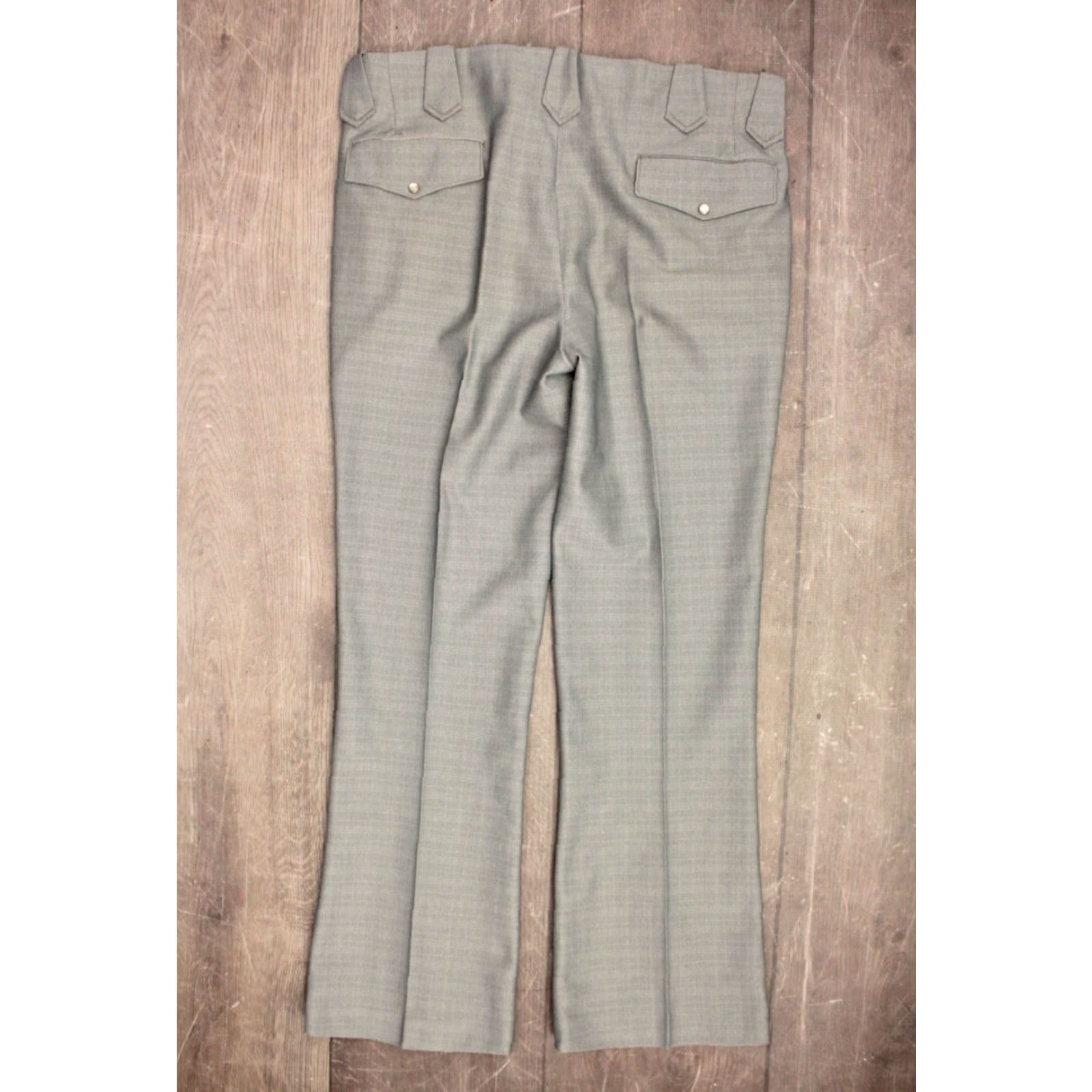 Vintage VINTAGE Men’s VTG 70s Tregos Grey 2 PC Western Leisure Suit Sz 40 1970s Disco Polyester Mens Size 40R - 7 Thumbnail
