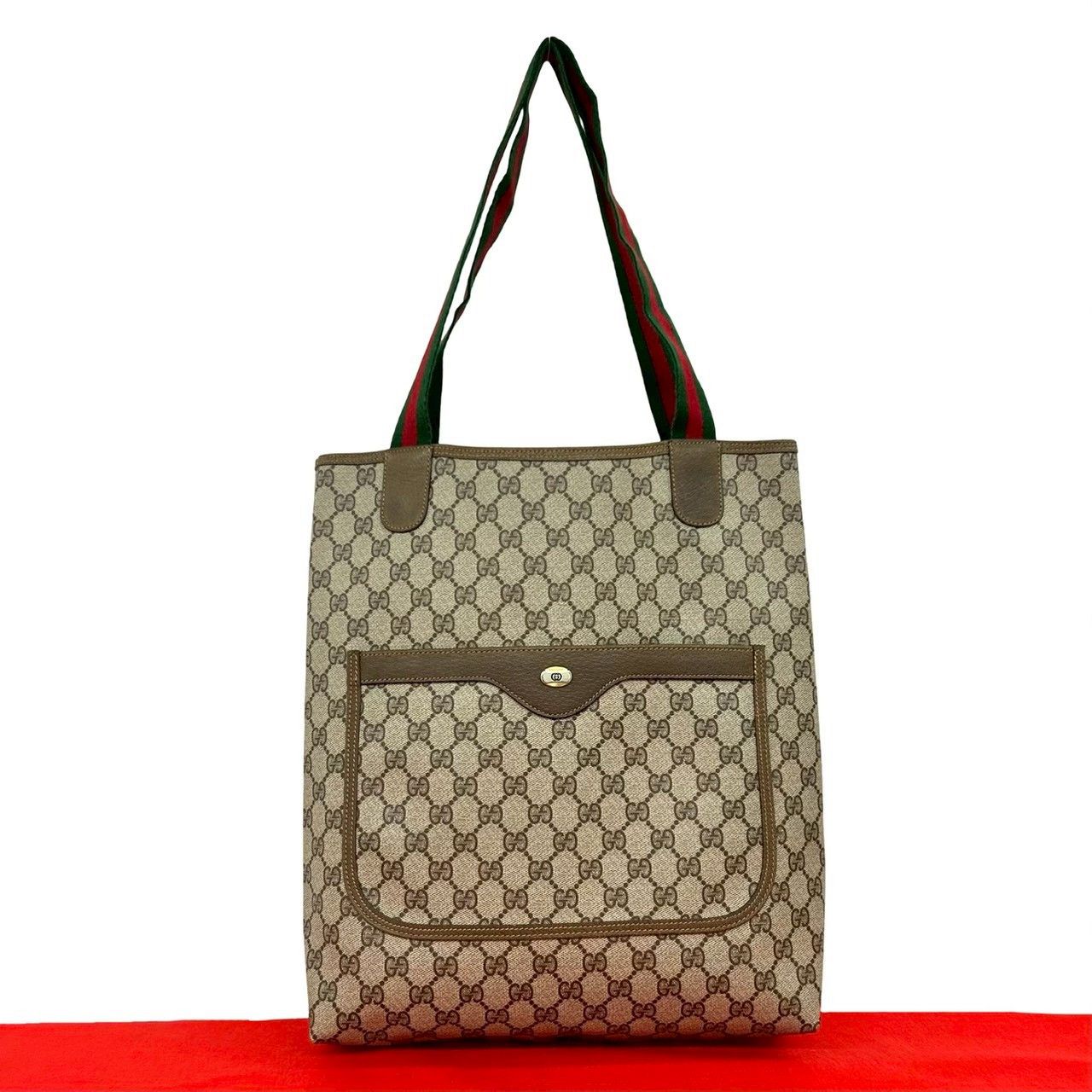 Gucci Gucci Gucci GG Canvas Leather Tote Bag Leather Tote Bag DUTY FREE for USA Size ONE SIZE - 1 Thumbnail