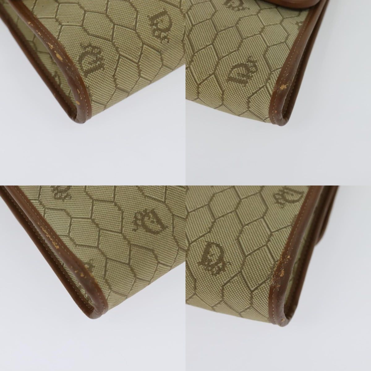 Dior DIOR Honeycomb Canvas Chain Shoulder Bag Pvc Beige Gold Size ONE SIZE - 10 Thumbnail