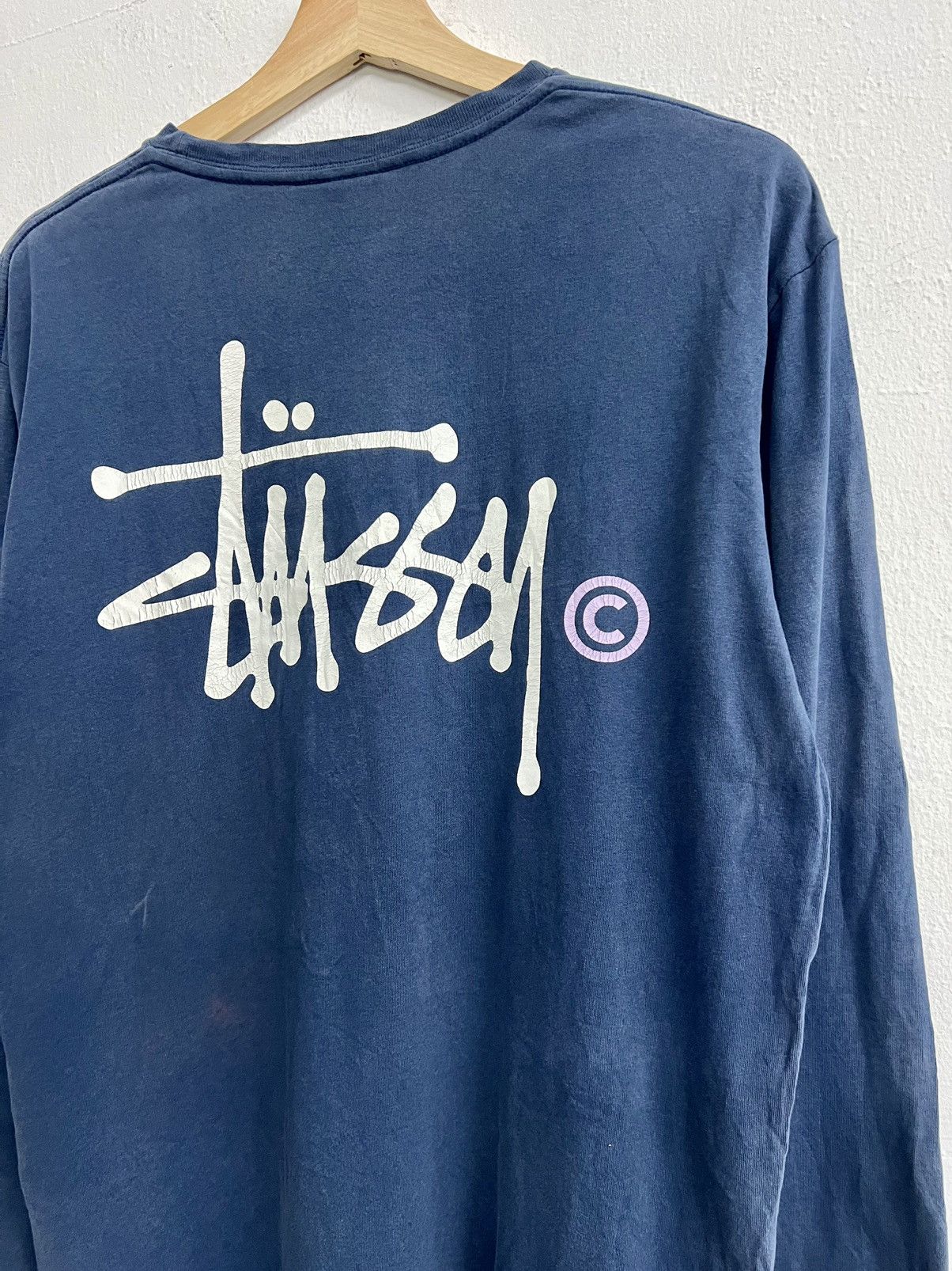 Stussy × Vintage VINTAGE Y2K FADED THRASHED STUSSY BIG LOGO TEE Size US L / EU 52-54 / 3 - 11 Thumbnail