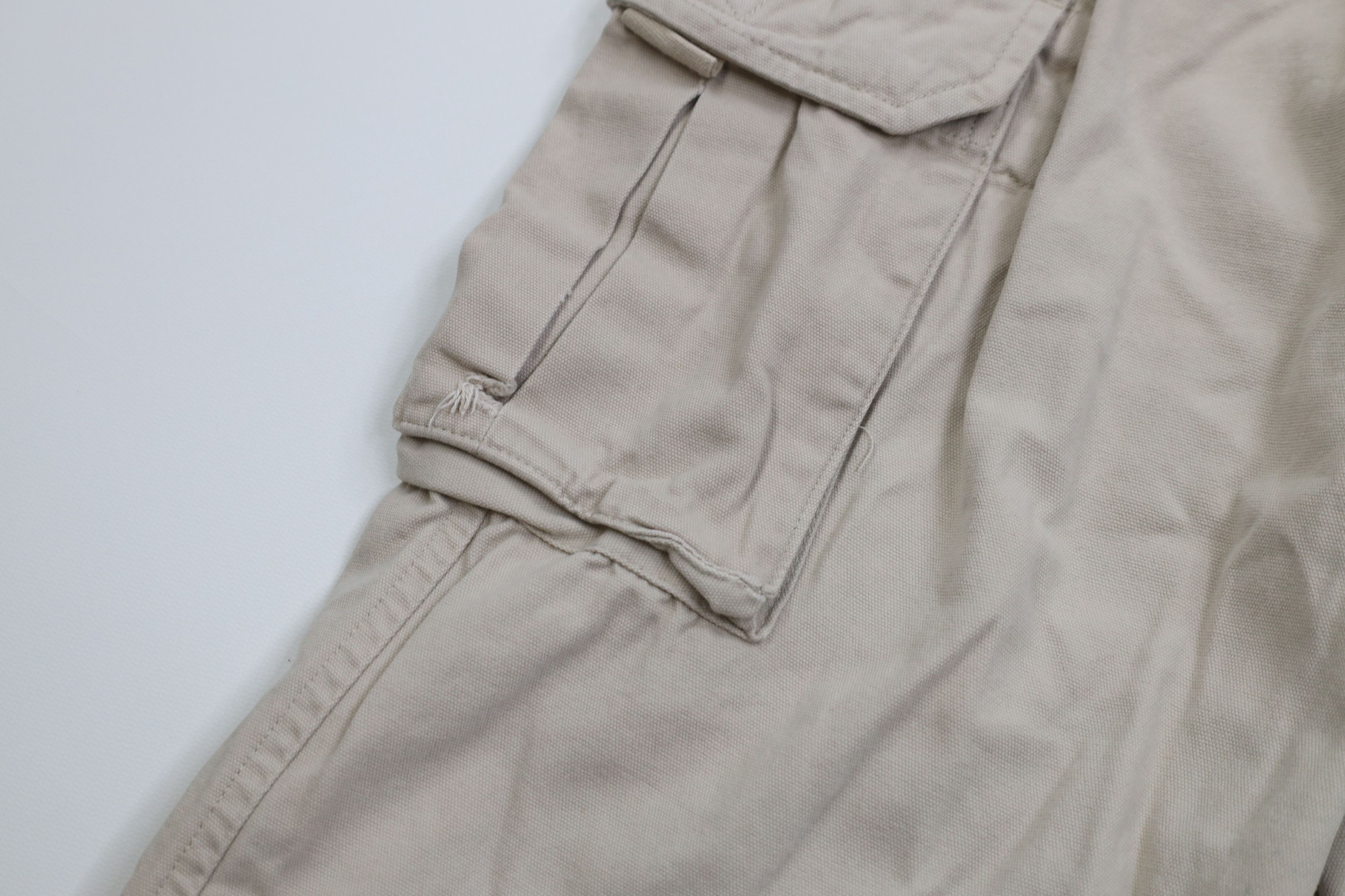 Gap Vintage Y2K 2001 Gap Canvas Wide Leg Cargo Pants Stone Size US 30 / EU 46 - 6 Thumbnail