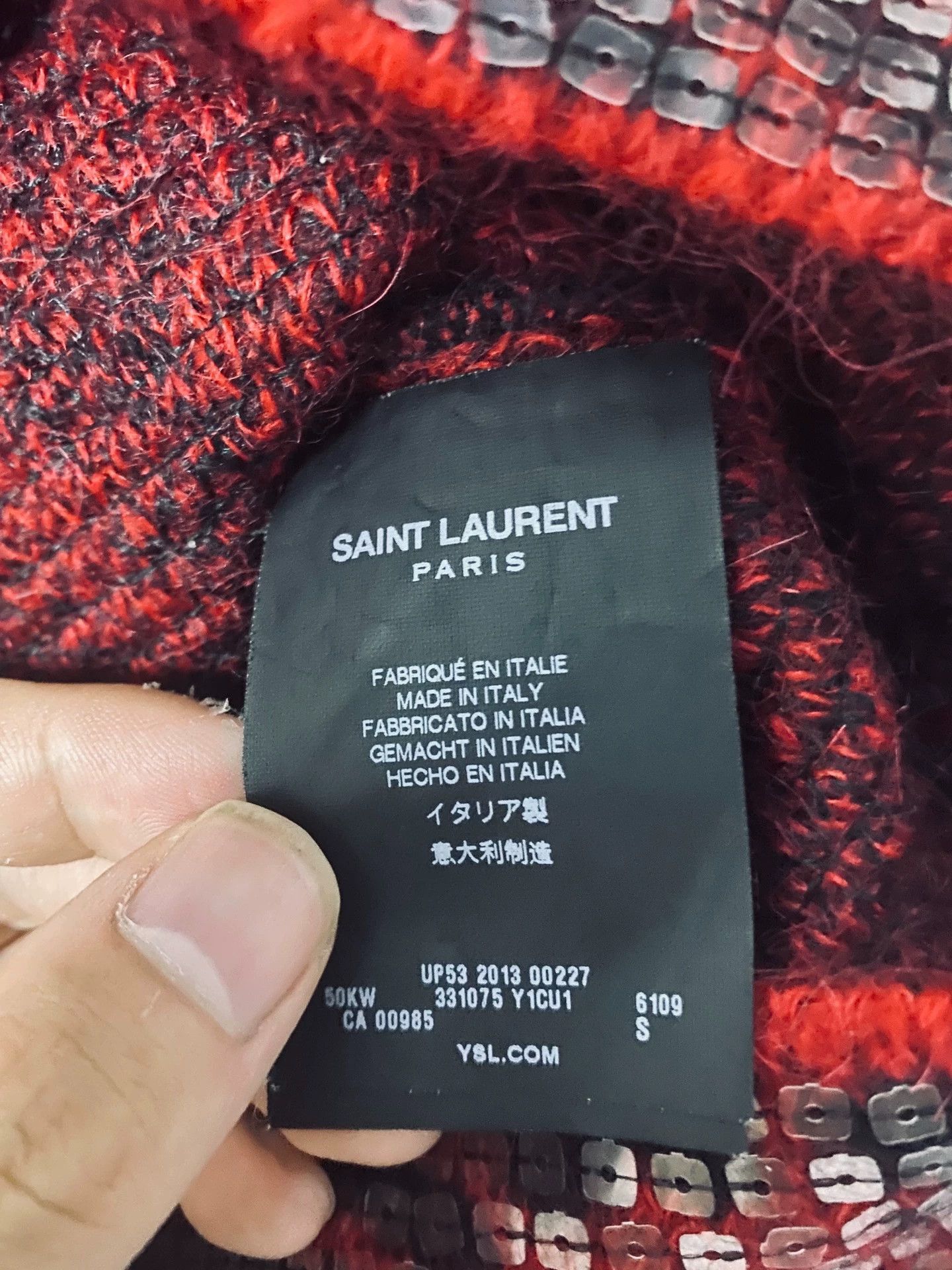 Saint Laurent Paris Saint Laurent Paris Red scale leopard print sweater-2505 Size US S / EU 44-46 / 1 - 5 Thumbnail