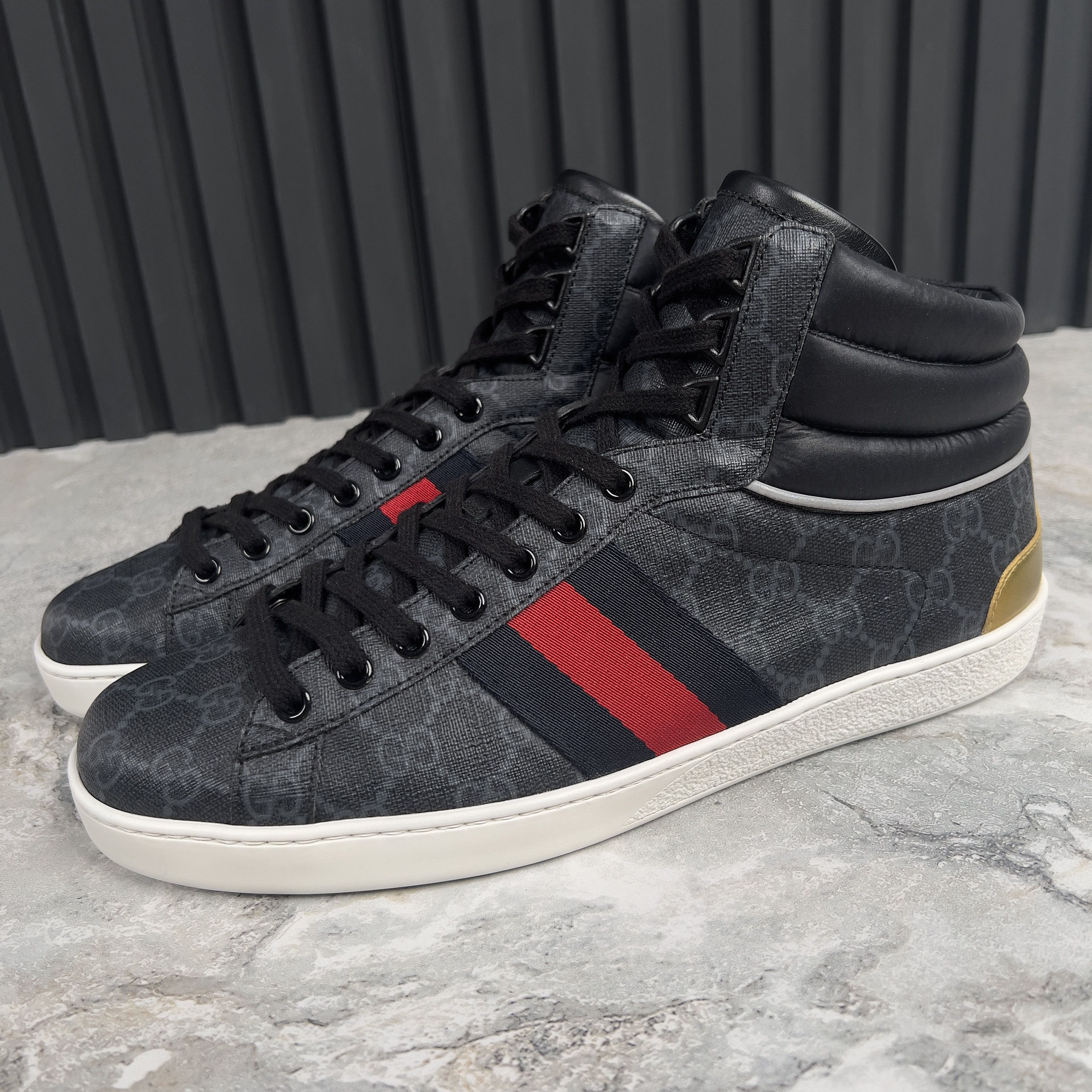 Gucci Ace Web GG Supreme Monogram Sneakers Leather