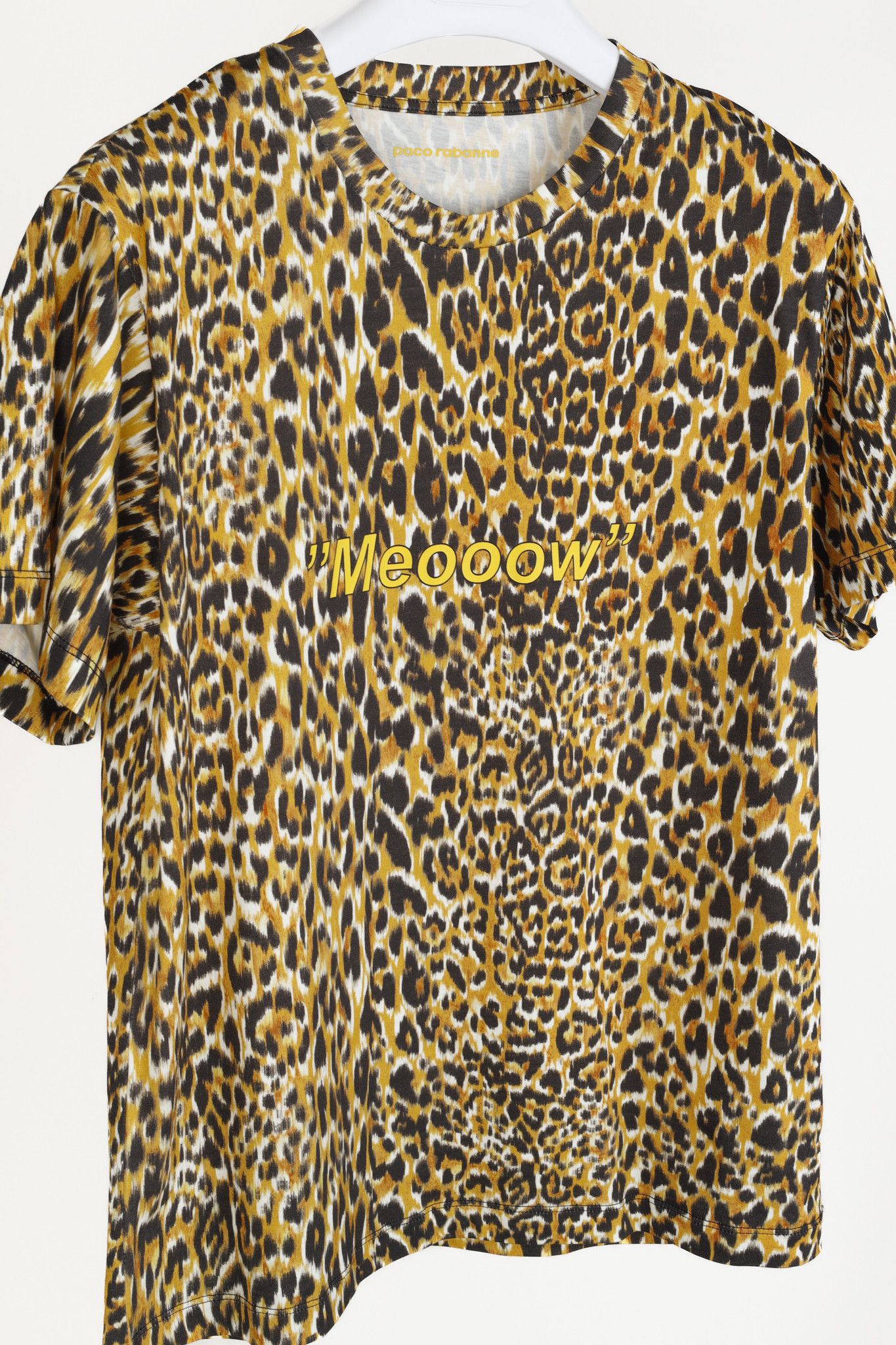 Paco Rabanne Paco Rabanne AW/22 Leopard-Print Cotton "Meooow" T-Shirt Size L / US 10 / IT 46 - 3 Thumbnail