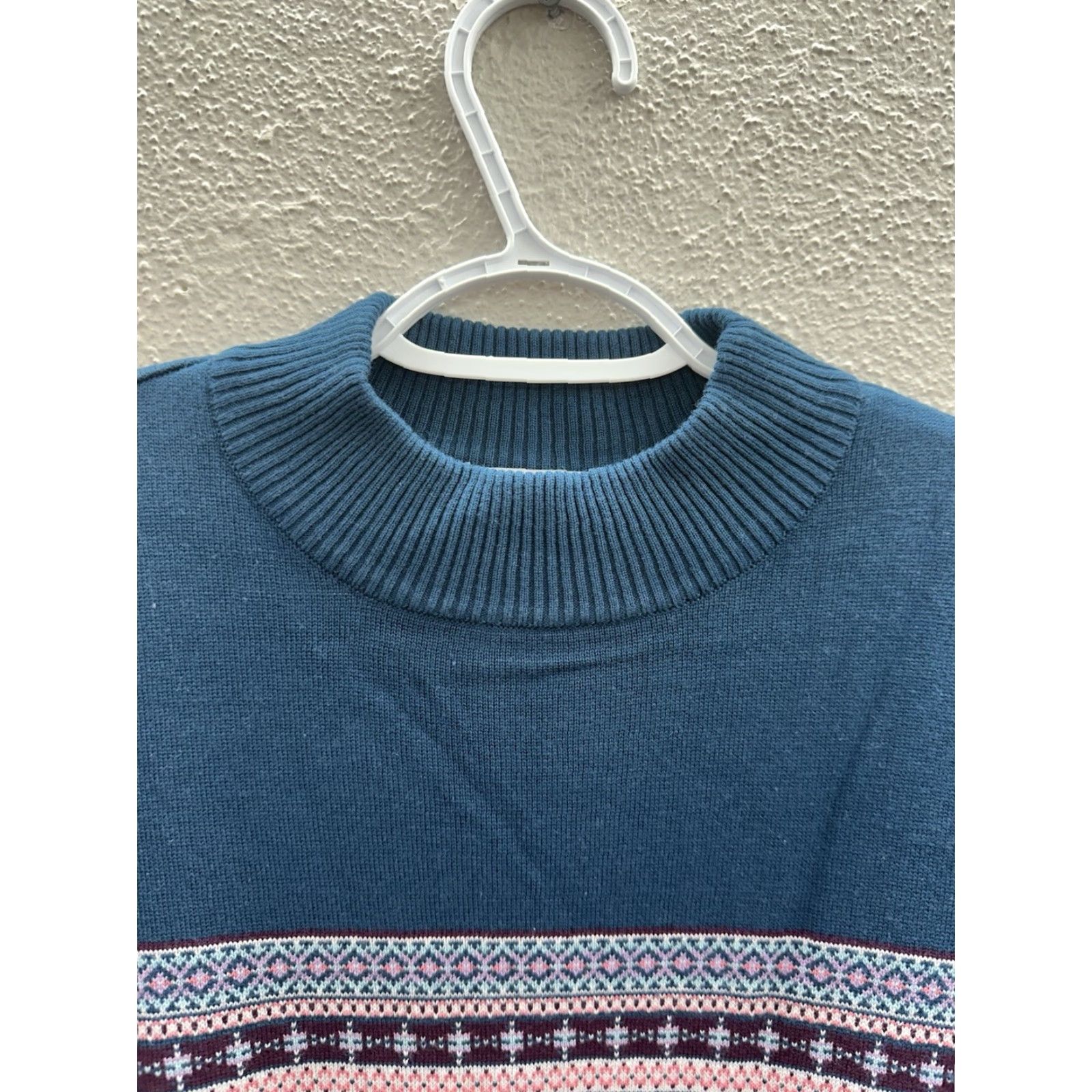 Altea The Tog Shop Womens Sweater Large Teal Fair Isle Long Sleeve Knit NWTs Size L / US 10 / IT 46 - 3 Thumbnail