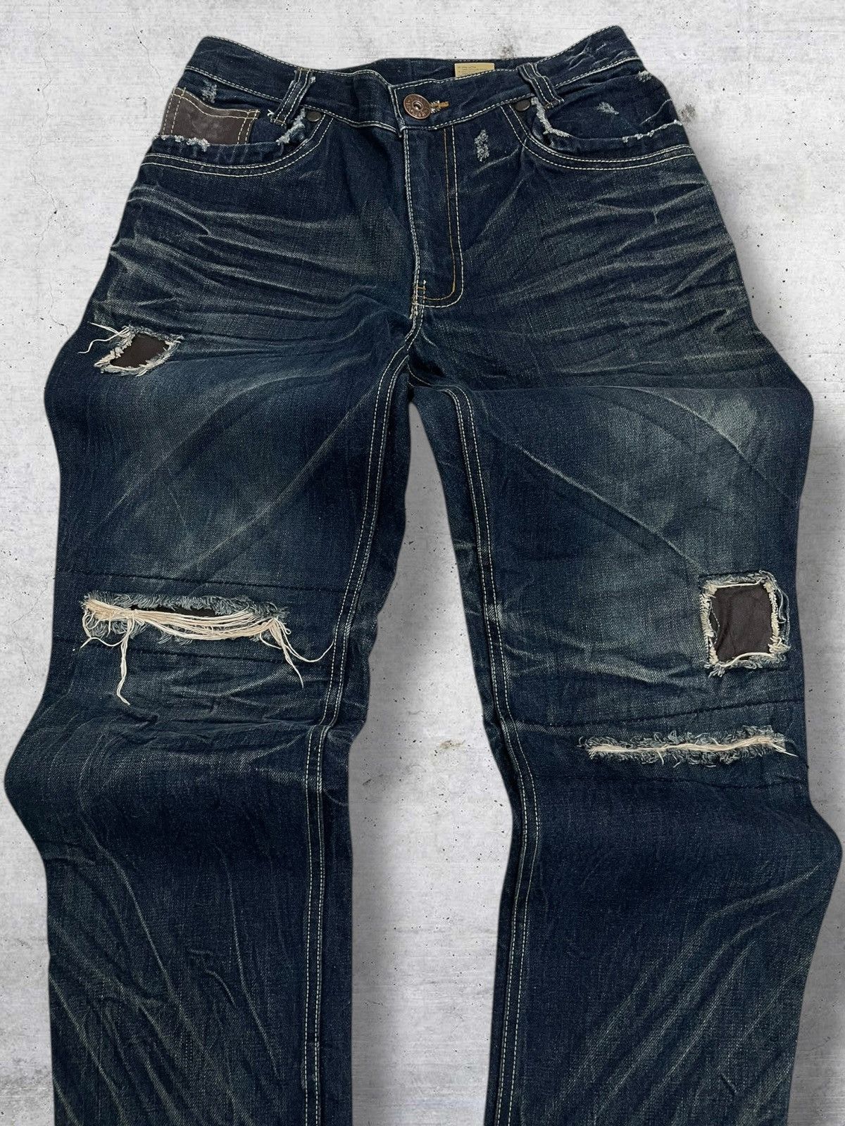Japanese Brand VINTAGE RAPRUI OG JAPAN DESIGNER 90S PATCH RIPPED DENIM Size US 29 - 4 Thumbnail