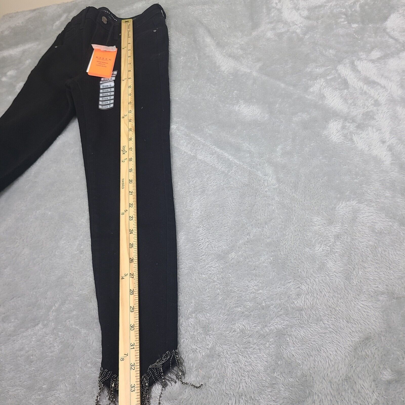 Other Risen Women's High Rise Crossover Jeans Black Size 0/24 Wais Size 24" / US 00 / IT 34 - 12 Thumbnail