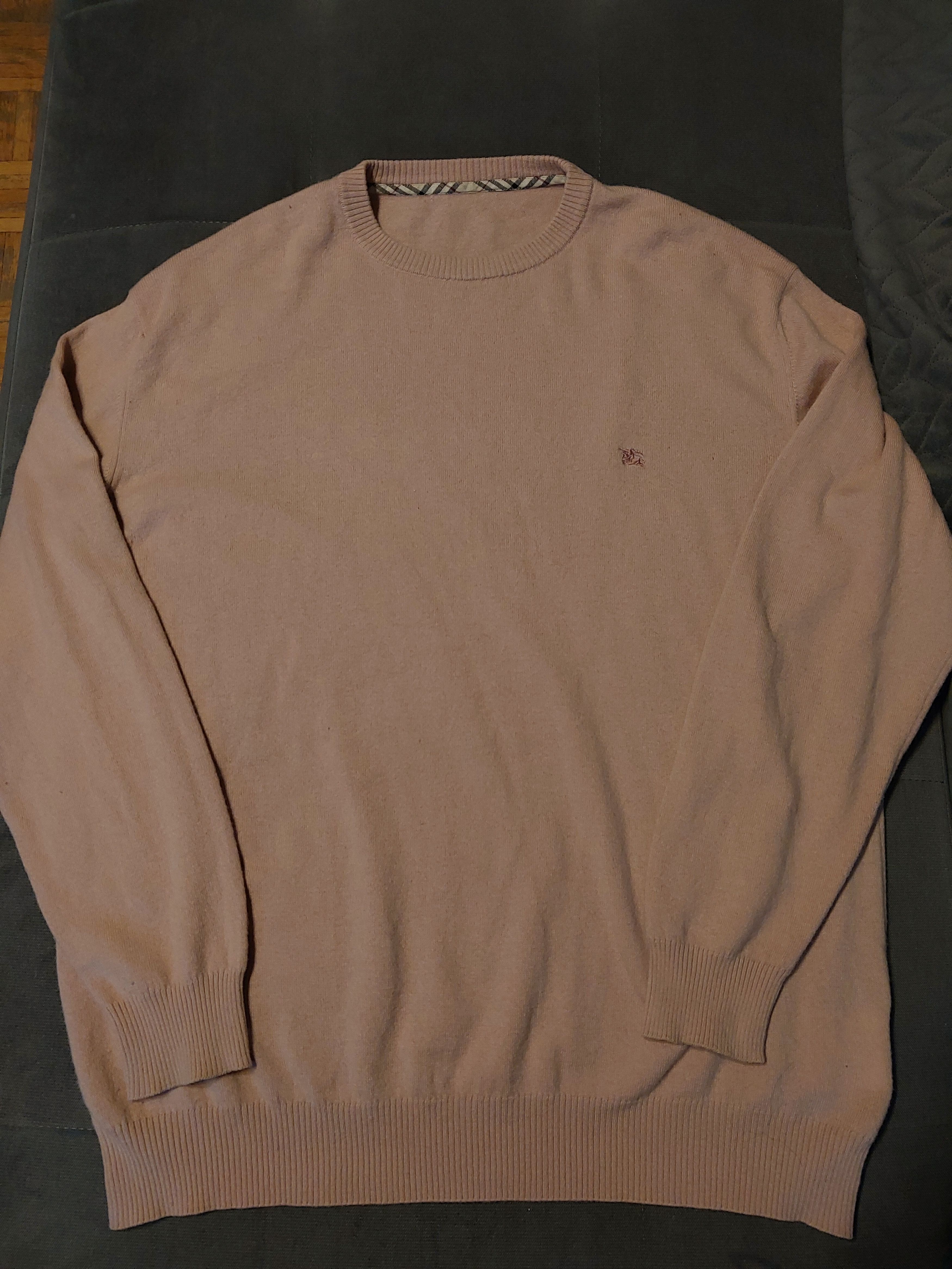 Image of Burberry Burrbery Lambswool Sweater Sweatshirt Longsleeve in Lilac/Pink, Men's (Size 2XL)