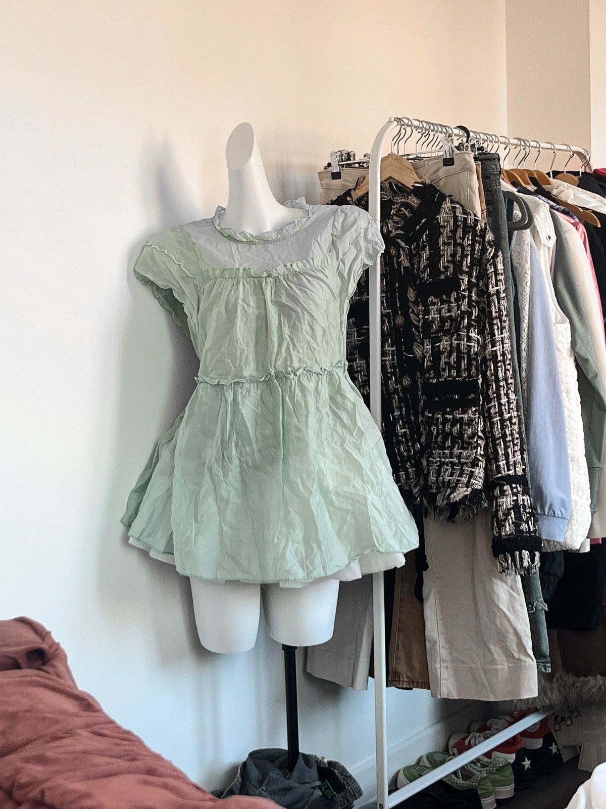 Other Soft Sage Ruffle Dollcore top mint shirt Size S / US 4 / IT 40 - 1 Thumbnail