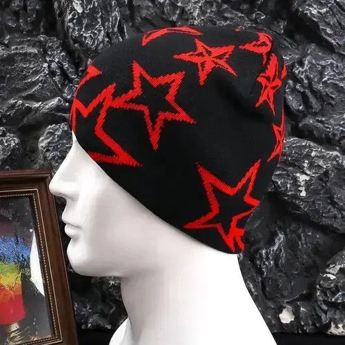 Other Hip Hop Red Star Beanie Hat Unisex Size ONE SIZE - 4 Thumbnail