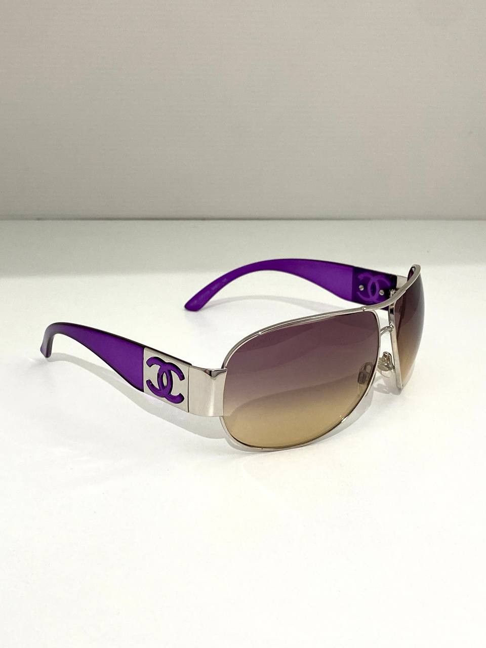 Chanel Chanel CC Logo Oversized Wrap Aviator 4128 Sunglasses Y2K Size ONE SIZE - 2 Thumbnail