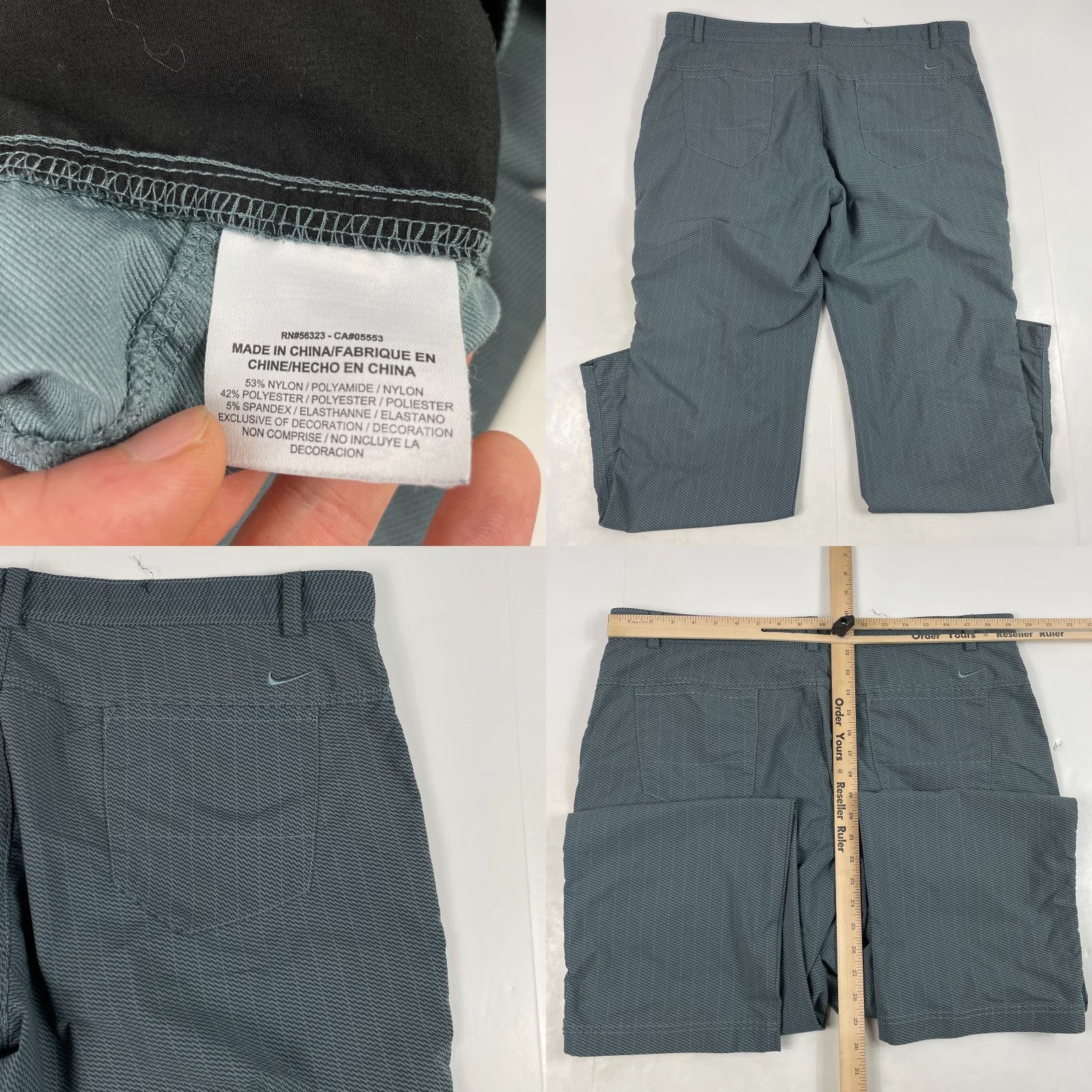 Nike Nike Golf Pants Mens 40 x 32 Blue Dri-Fit Straight Leg Golfer Outdoor Casual Workwear 5-Pocket Dress Pants Size US 40 / EU 56 - 8 Thumbnail