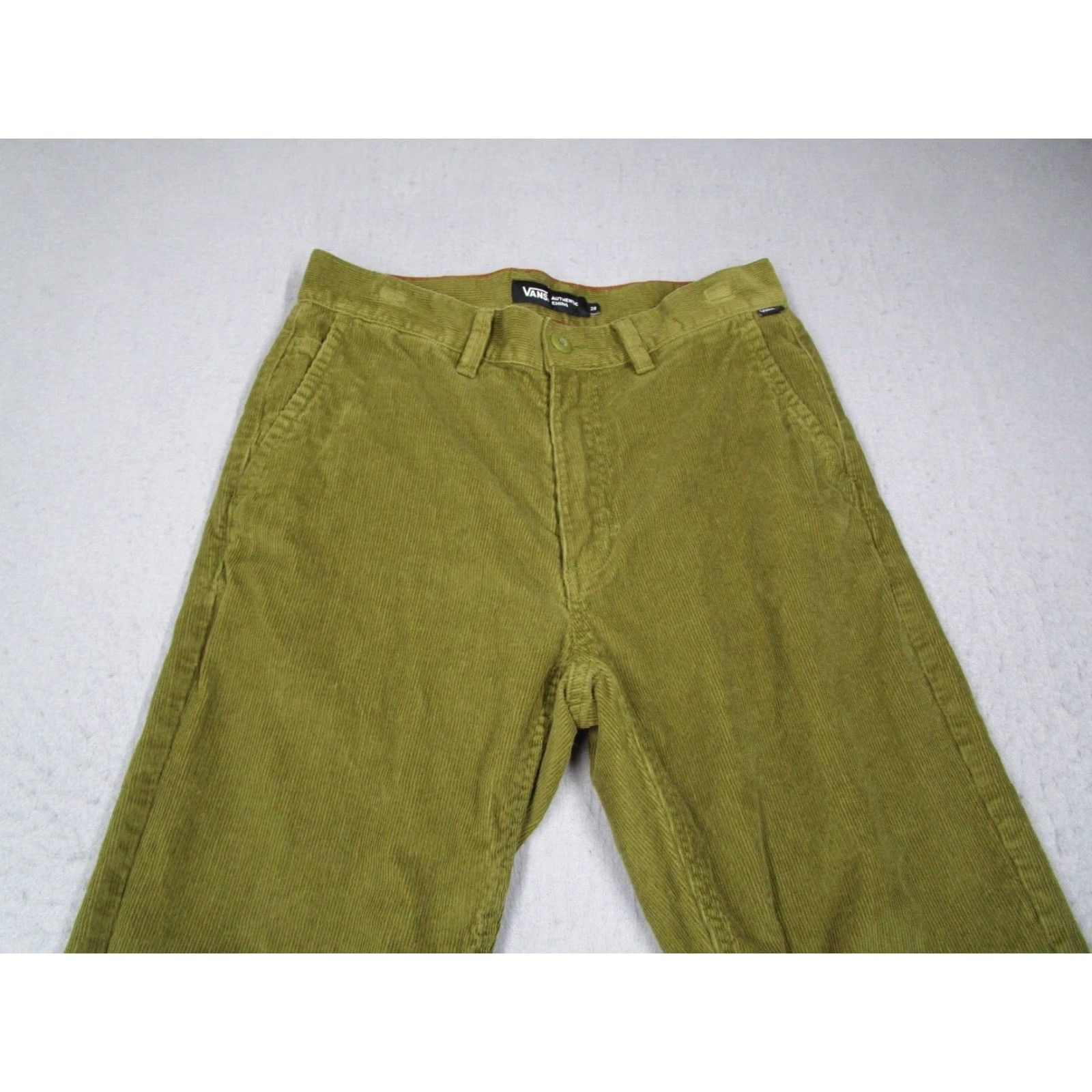 Vans Vans Men's Chino Pants 28 Relaxed Fit Green Corduroy Flat Front 28x30 Modern Size US 28 / EU 44 - 2 Thumbnail