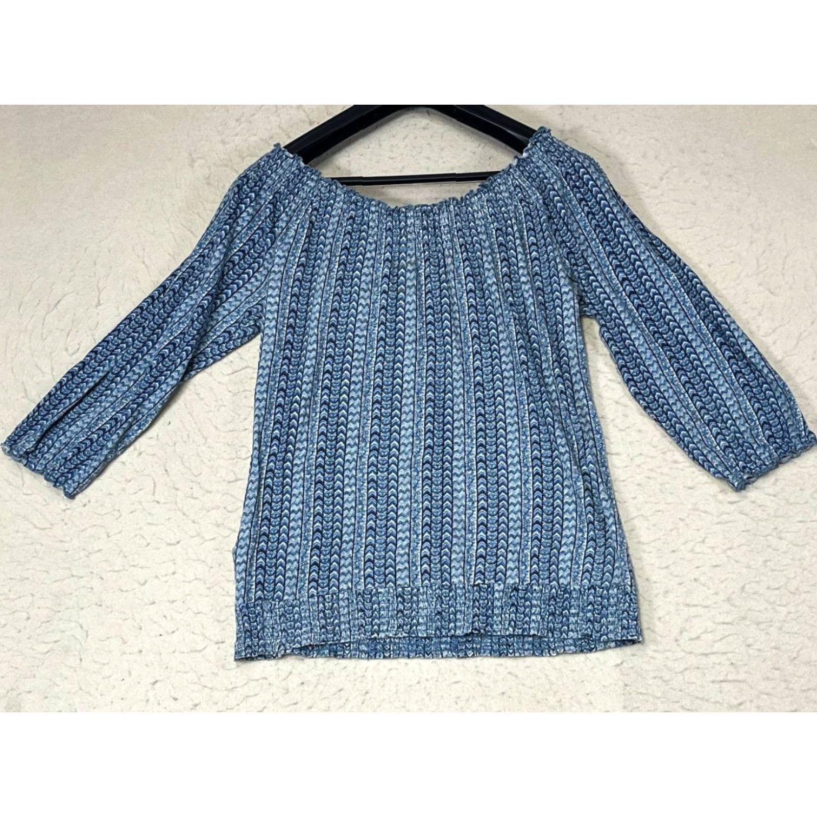 Lucky Brand Lucky Brand Boho Relaxed Fit Blouse Womens Medium Pullover Top Blue Size M / US 6-8 / IT 42-44 - 2 Thumbnail