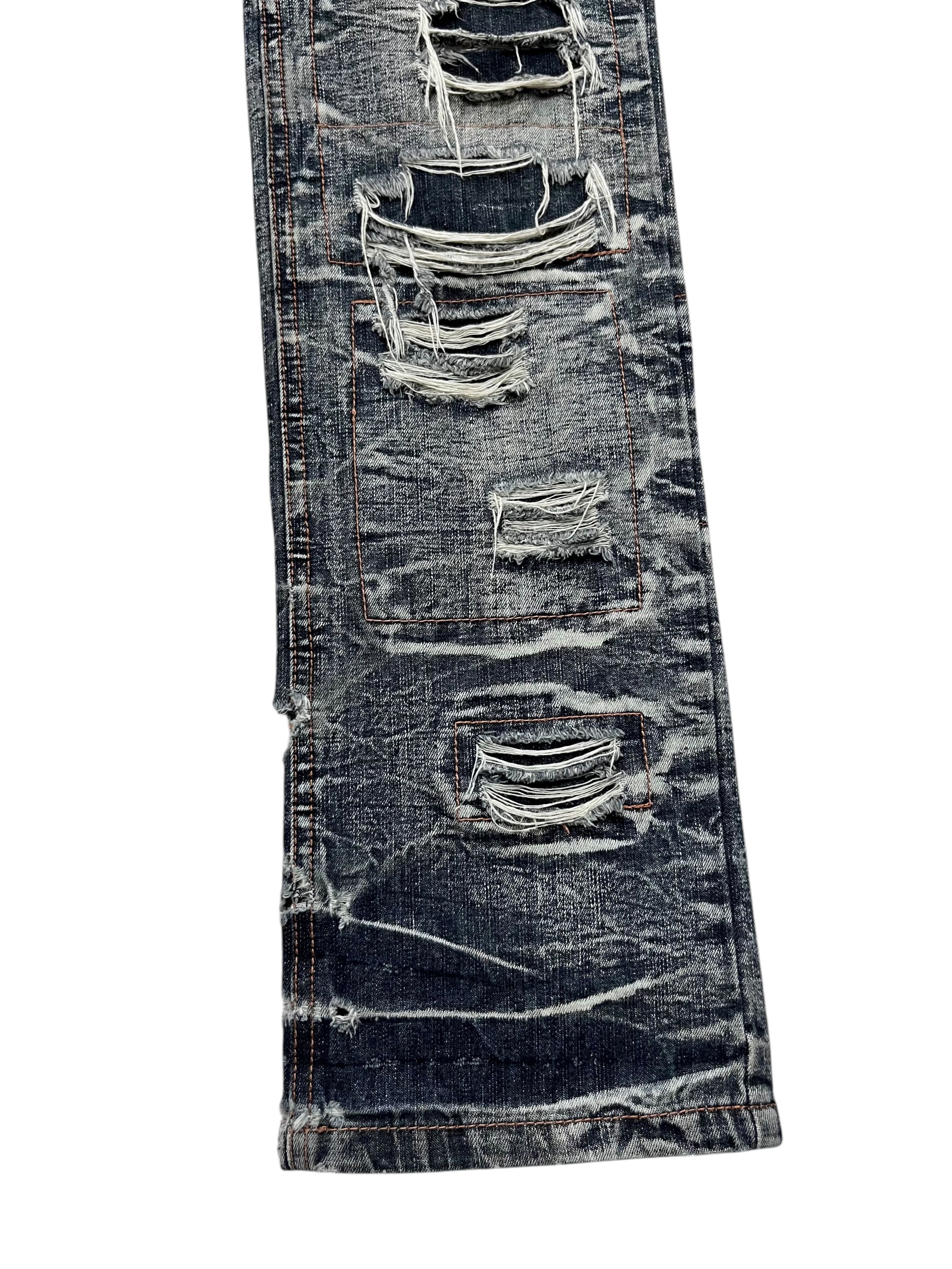 💀GRUNGE🔥LOWBOX Mudwash Distressed Ripped Denim Undercover