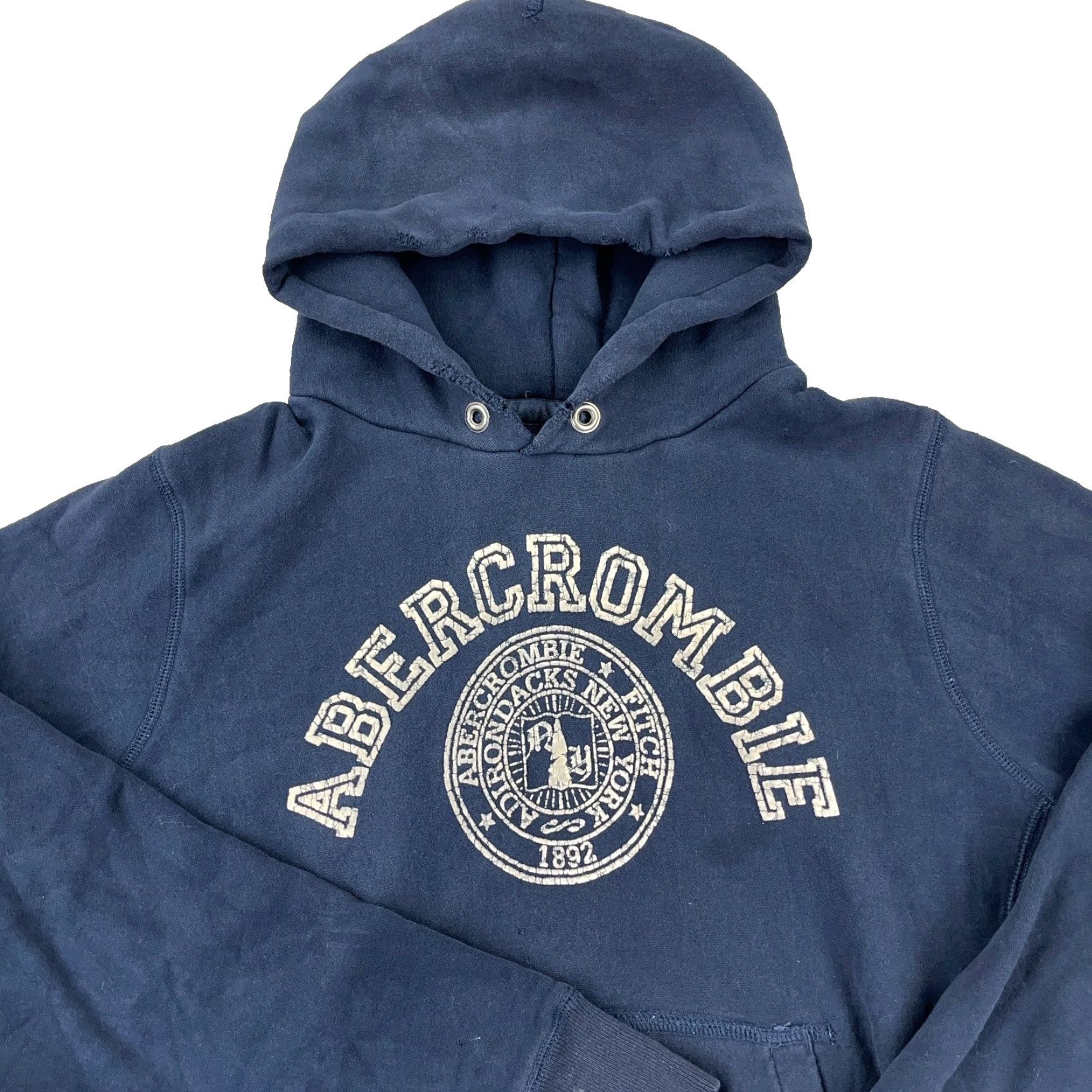 Abercrombie & Fitch VINTAGE Abercrombie & Fitch Hoodie Men L Blue Sweatshirt Hooded Logo Embroidered Fleece Graphic Print Lightweight? Size US L / EU 52-54 / 3 - 2 Thumbnail