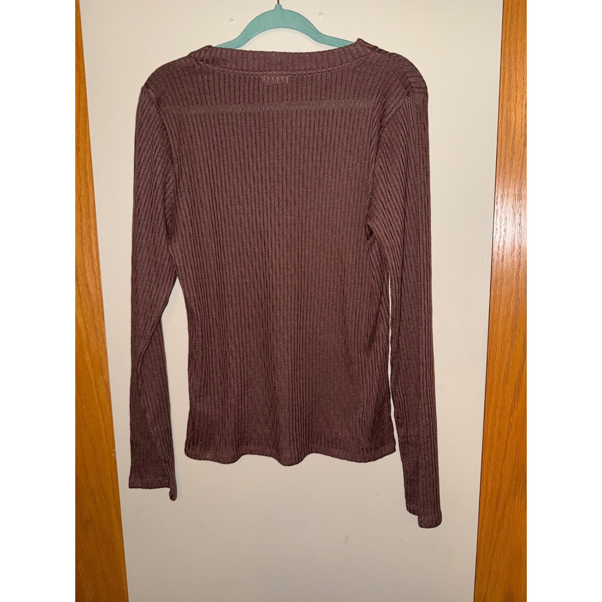 Anthropologie Anthropologie Pilcro Ribbed Long Sleeve Top Brown L Size L / US 10 / IT 46 - 7 Thumbnail