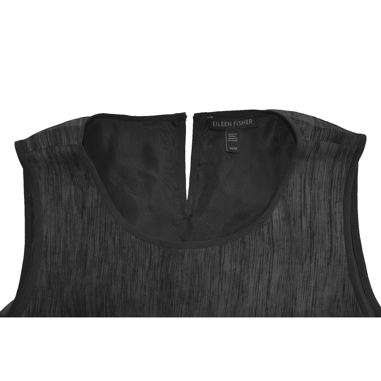 Eileen Fisher EILEEN FISHER High/ Low Bottom Sheer Silk Shift Dress M $378 Size M / US 6-8 / IT 42-44 - 5 Thumbnail