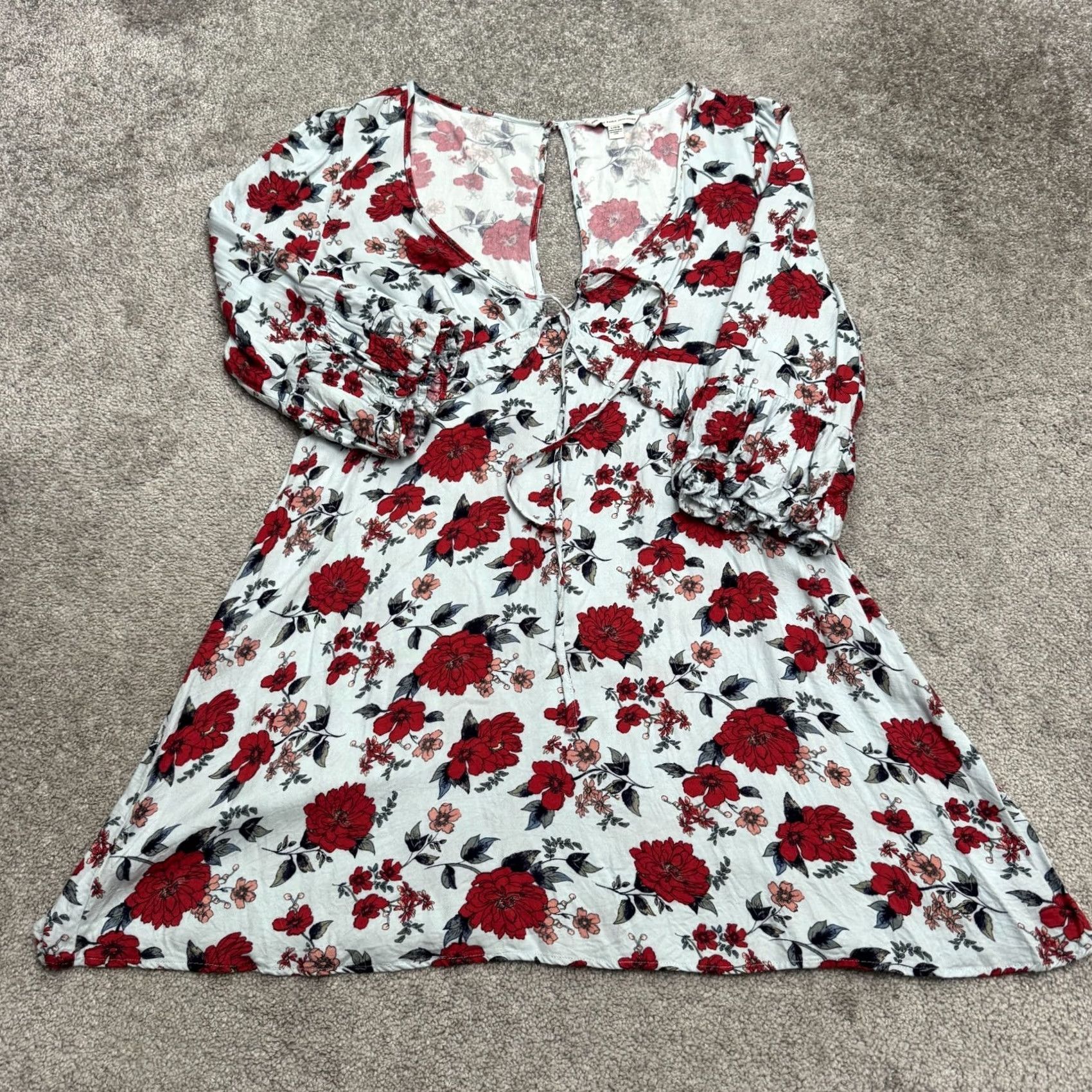 American Eagle Outfitters American Eagle Outfitters Dress Shirt Womens Large Multicolor Floral Short Sundress Bohemian 90s? Size L / US 10 / IT 46 - 2 Thumbnail