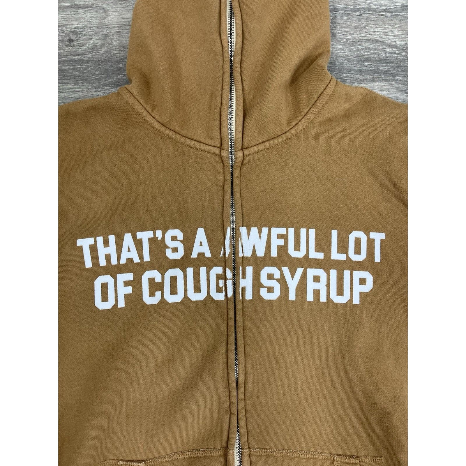 Awful Lot of Cough Syrup Awful Lot Of Cough Syrup Zip Up Hoodie ' Brown ' | NEW! Size US L / EU 52-54 / 3 - 5 Thumbnail